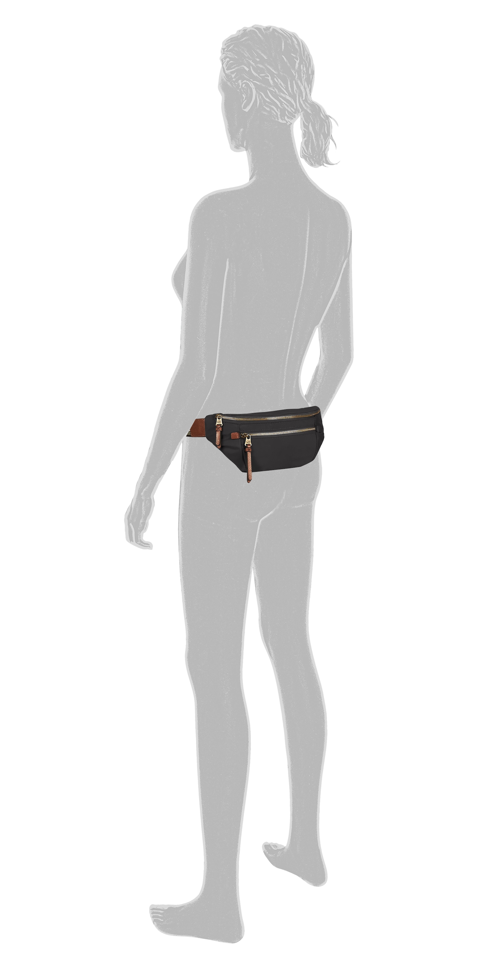 camel active Sac ventral »Bari« aus hochwertigem matten Nylon mit gestreiftem Gewebeband