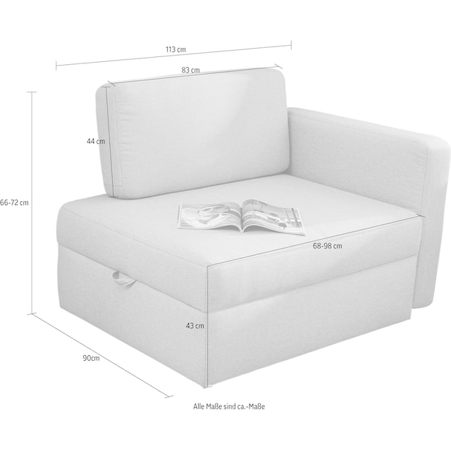 Jockenhöfer Gruppe Sessel »Youngster«, platzsparend, verwandelbar in ein  Gästebett, Liegefläche 84x201 cm günstig kaufen