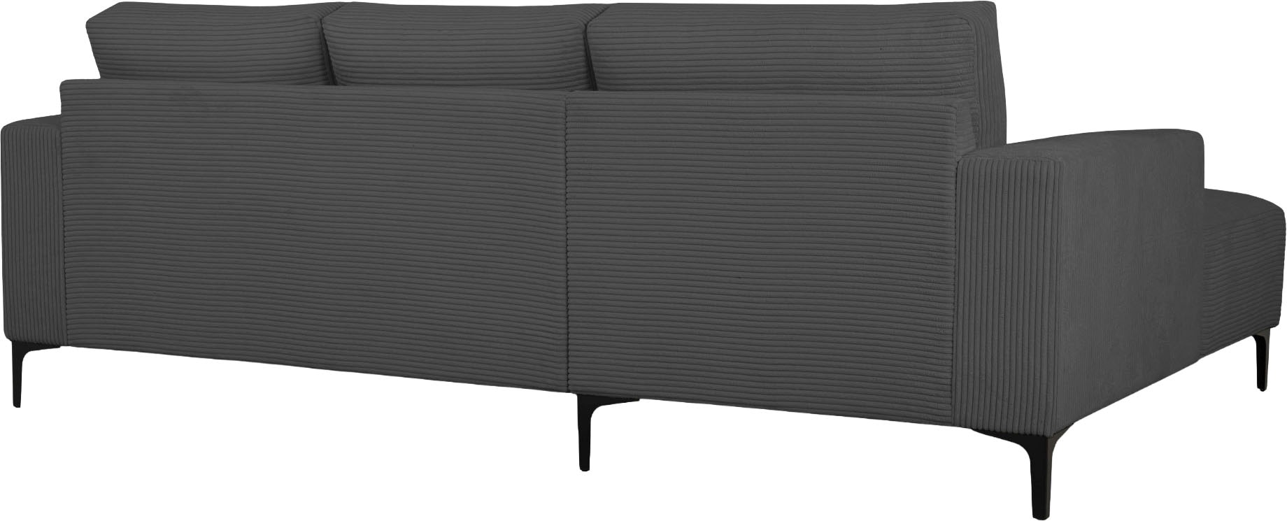 Home affaire Ecksofa »Tournon L-Form, Breite 232 cm, Breitcord« Designsofa im nordischen Stil, Wellenunterfederung, Metallfüsse