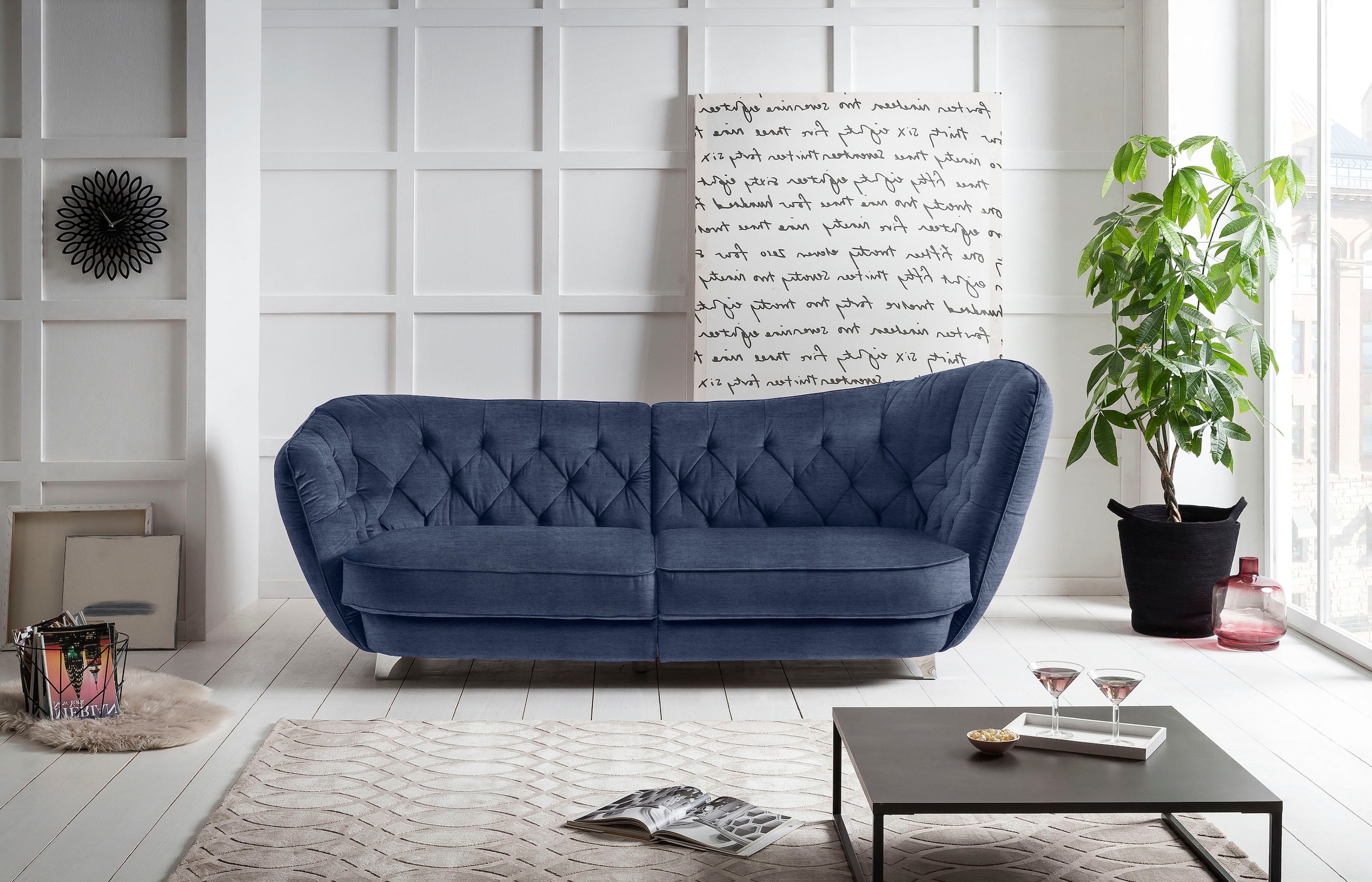 Leonique Big-Sofa »Retro« stylischer Hochlehner