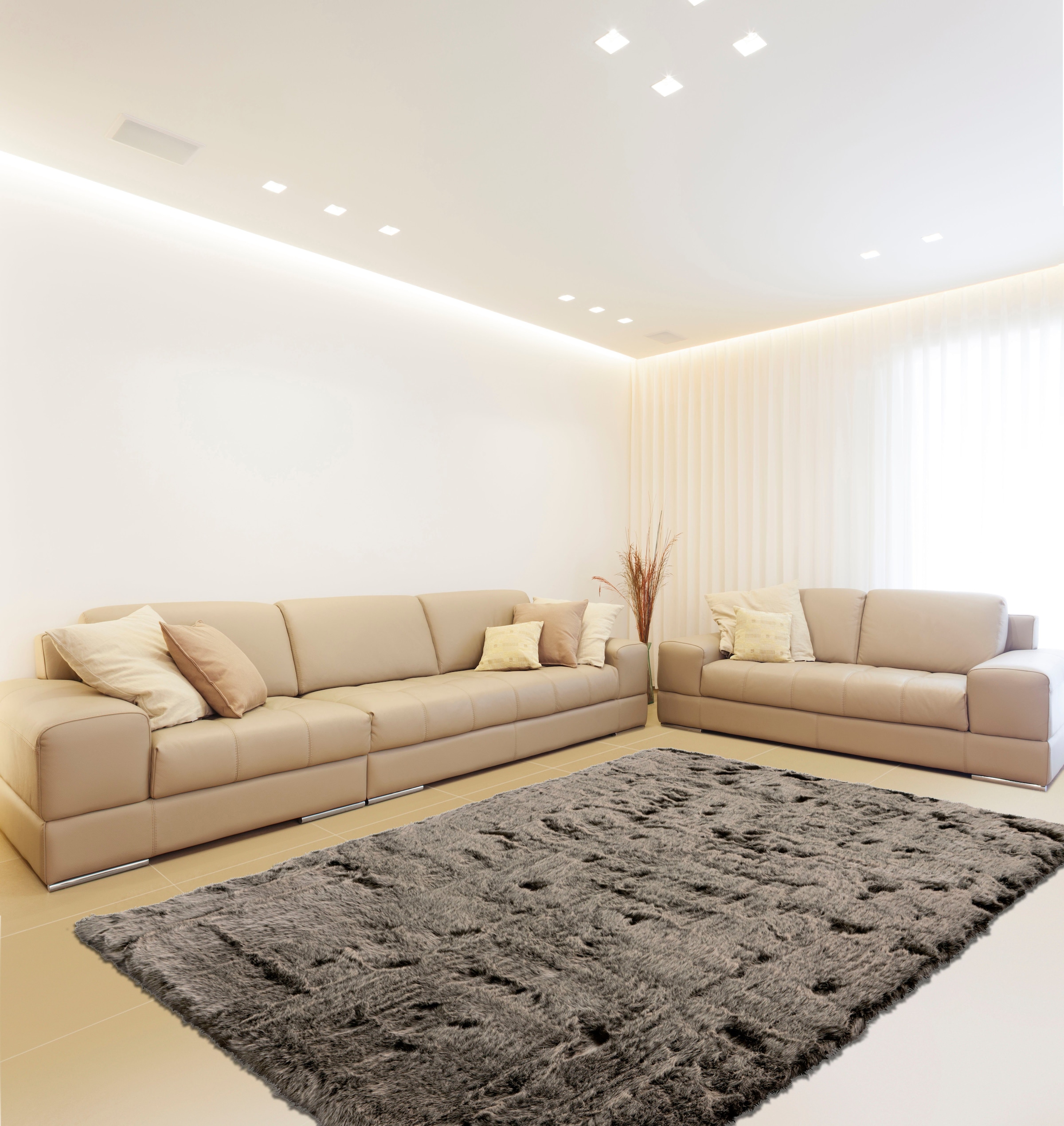 Image of calo-deluxe Hochflor-Teppich "Emica-1000" rechteckig 52 mm Höhe Kunstfell, Wohnzimmer