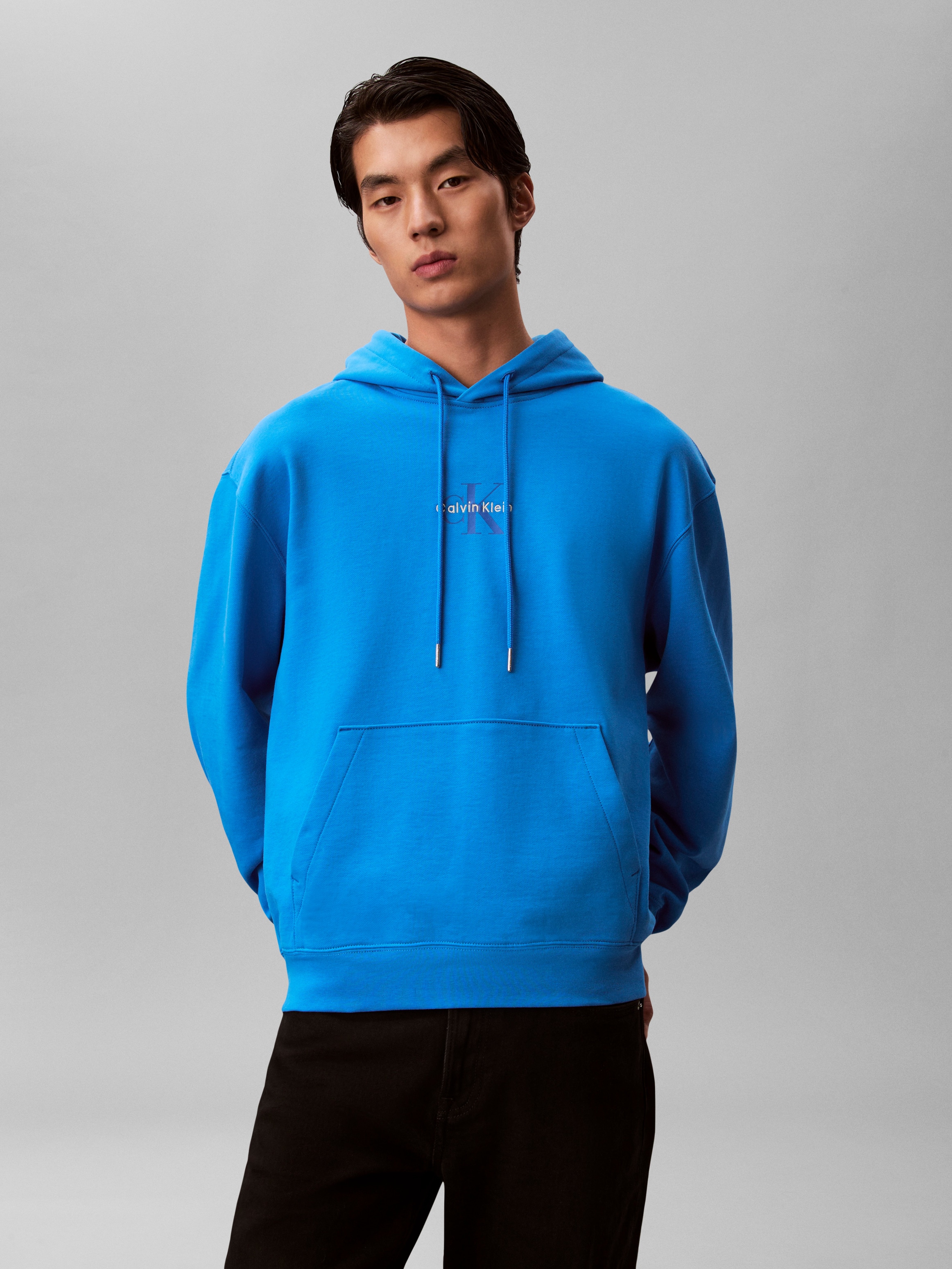 Image of Calvin Klein Sweatshirt "LS EU 350TERRY MICRO MONOLOGO HO", Kapuze, regular fit