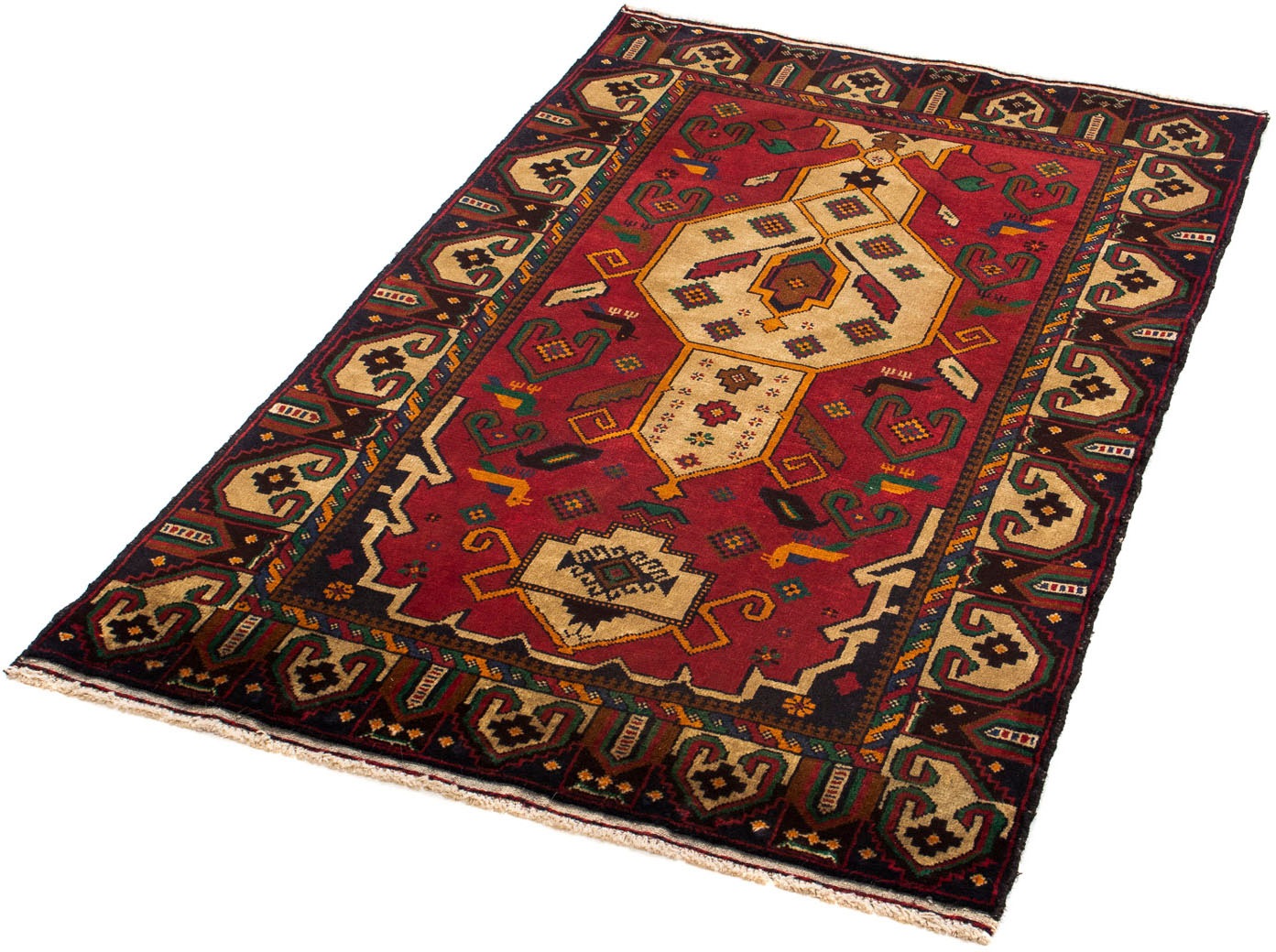 Image of morgenland Orientteppich »Belutsch - 143 x 88 cm - dunkelrot«, rechteckig, 8 mm Höhe, Wohnzimmer, Handgeknüpft, Einzelstück mit Zertifikat bei Ackermann Versand Schweiz