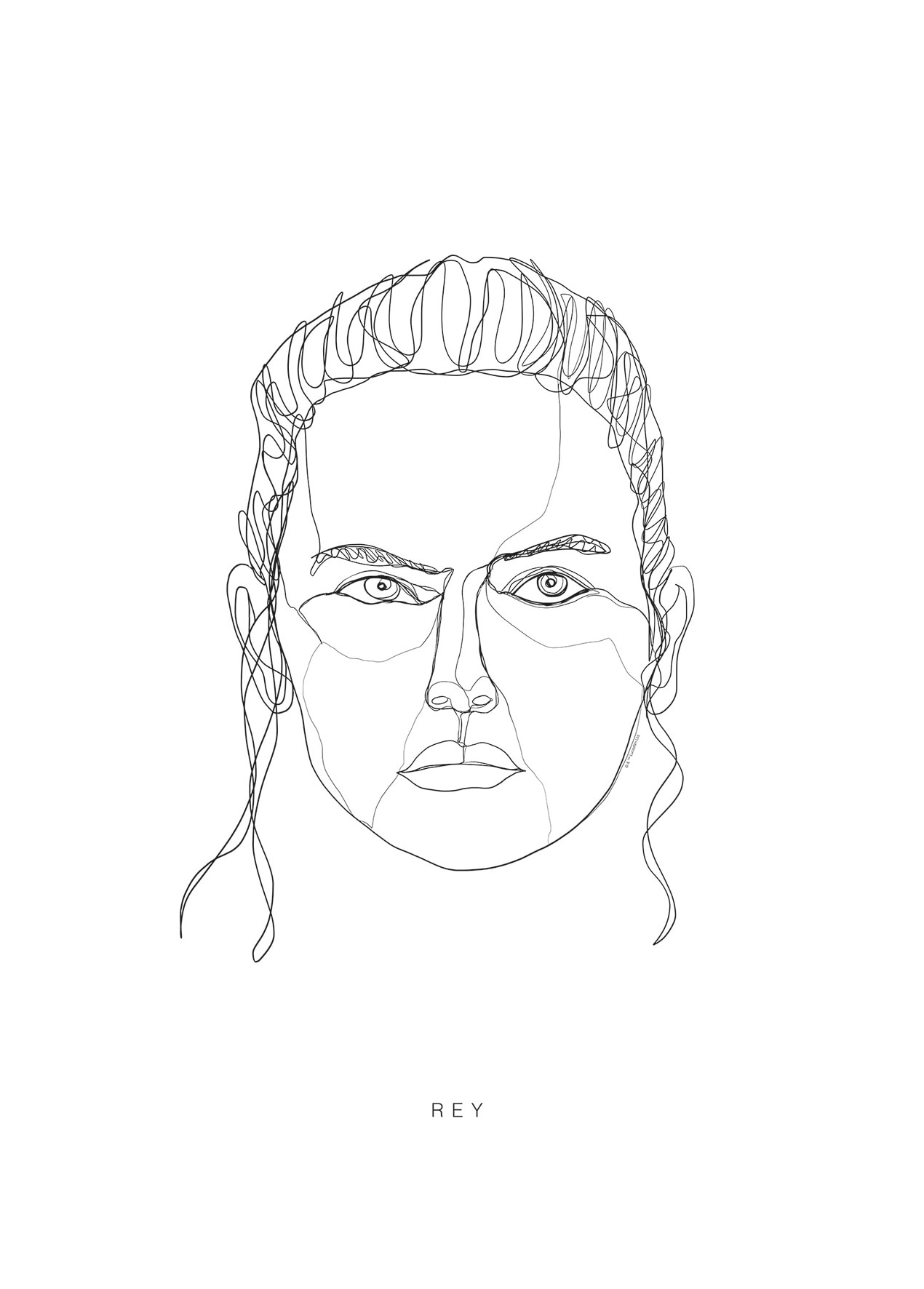 Image of Komar Bild "Star Wars Classic Force Faces Rey" Star Wars 1 Stk. tlg. Wandbild zur Dekoration im Kinderzimmer - ohne Rahmen
