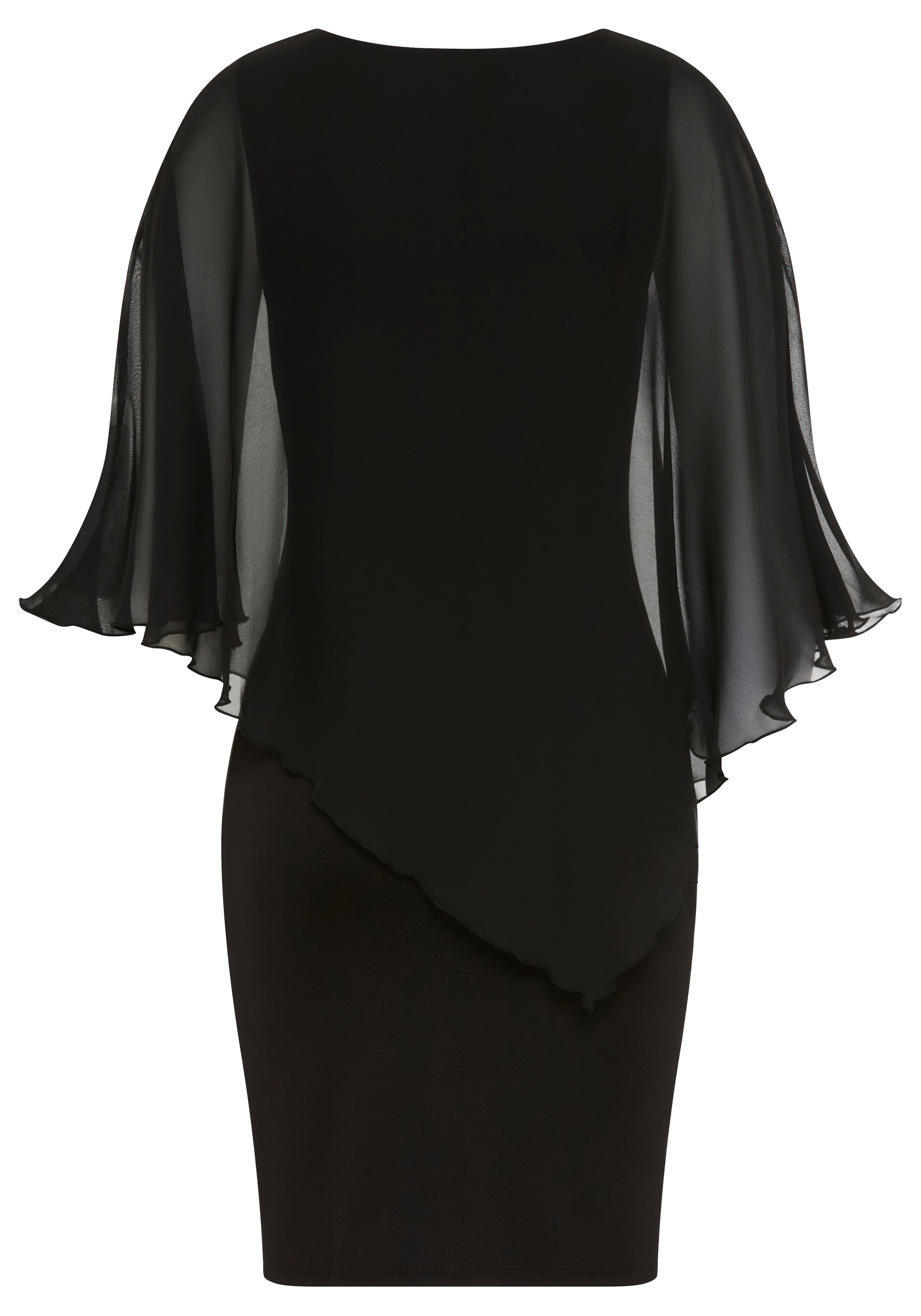 Laura Scott Robe de soirée »mit Chiffon« en aspect uni, en mélange de matériaux avec nervure Milano