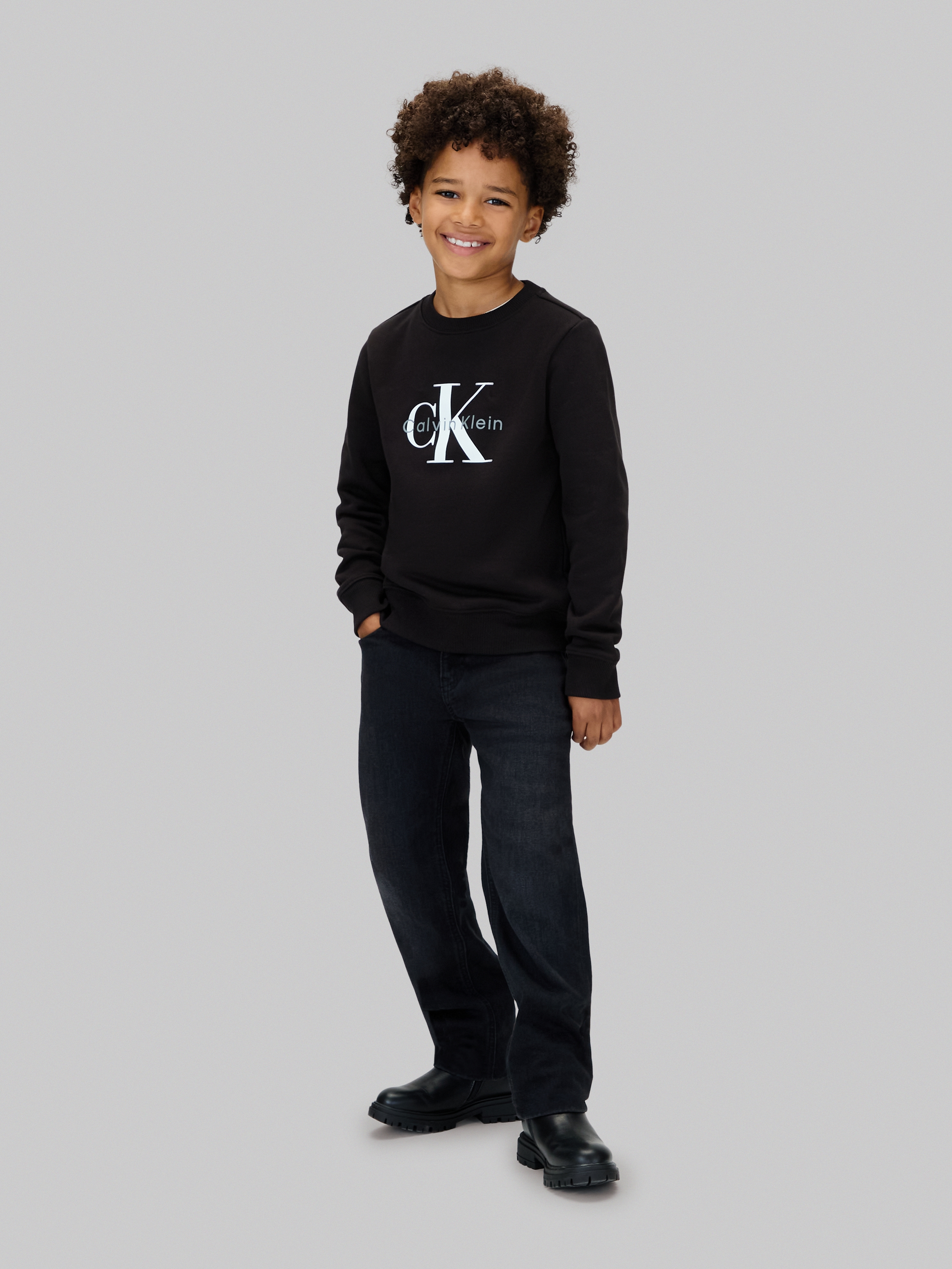 Calvin Klein Jeans Sweatshirt »CK MONOGRAM TERRY CN SWEATSHIRT«, für Kinder bis 16 Jahre, Logo-Print
