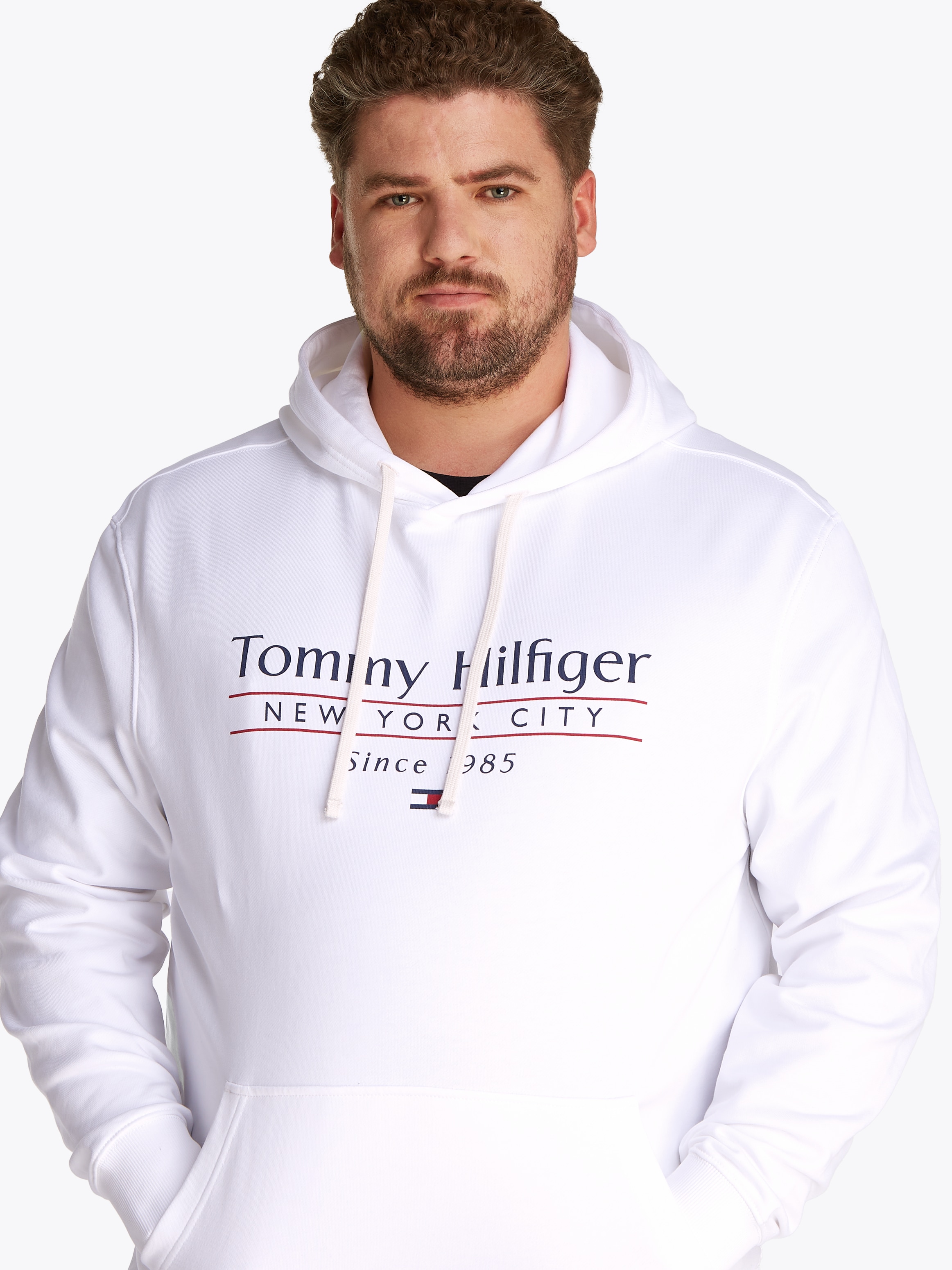 Tommy Hilfiger Big & Tall Kapuzensweatshirt »BT-HILFIGER CENTER STACK HOODY-B«, Grosse Grössen
