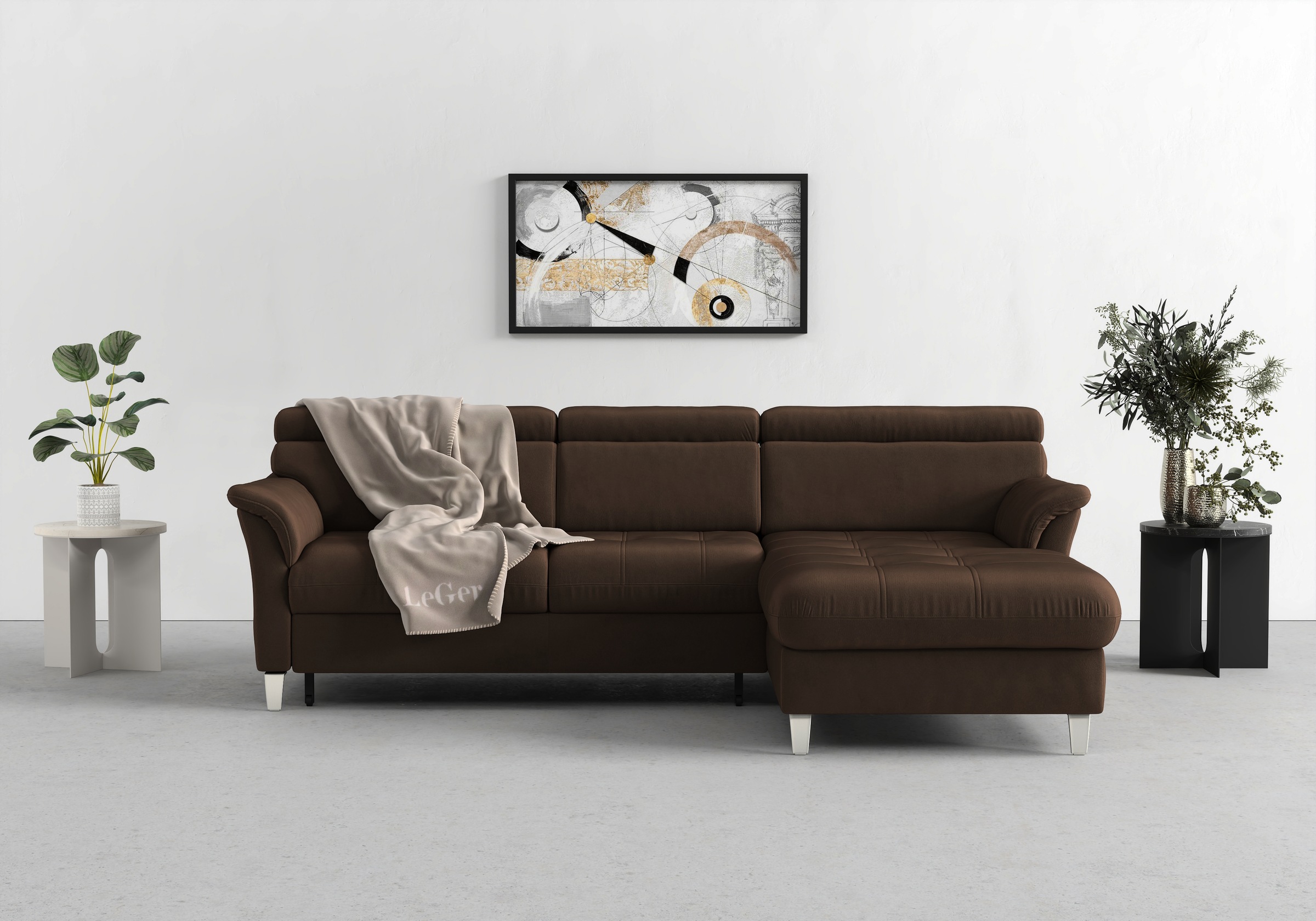 sit&more Ecksofa »Marano L-Form«, inklusive Kopfteilverstellung, wahlweise mit Bettfunktion, Bettkasten