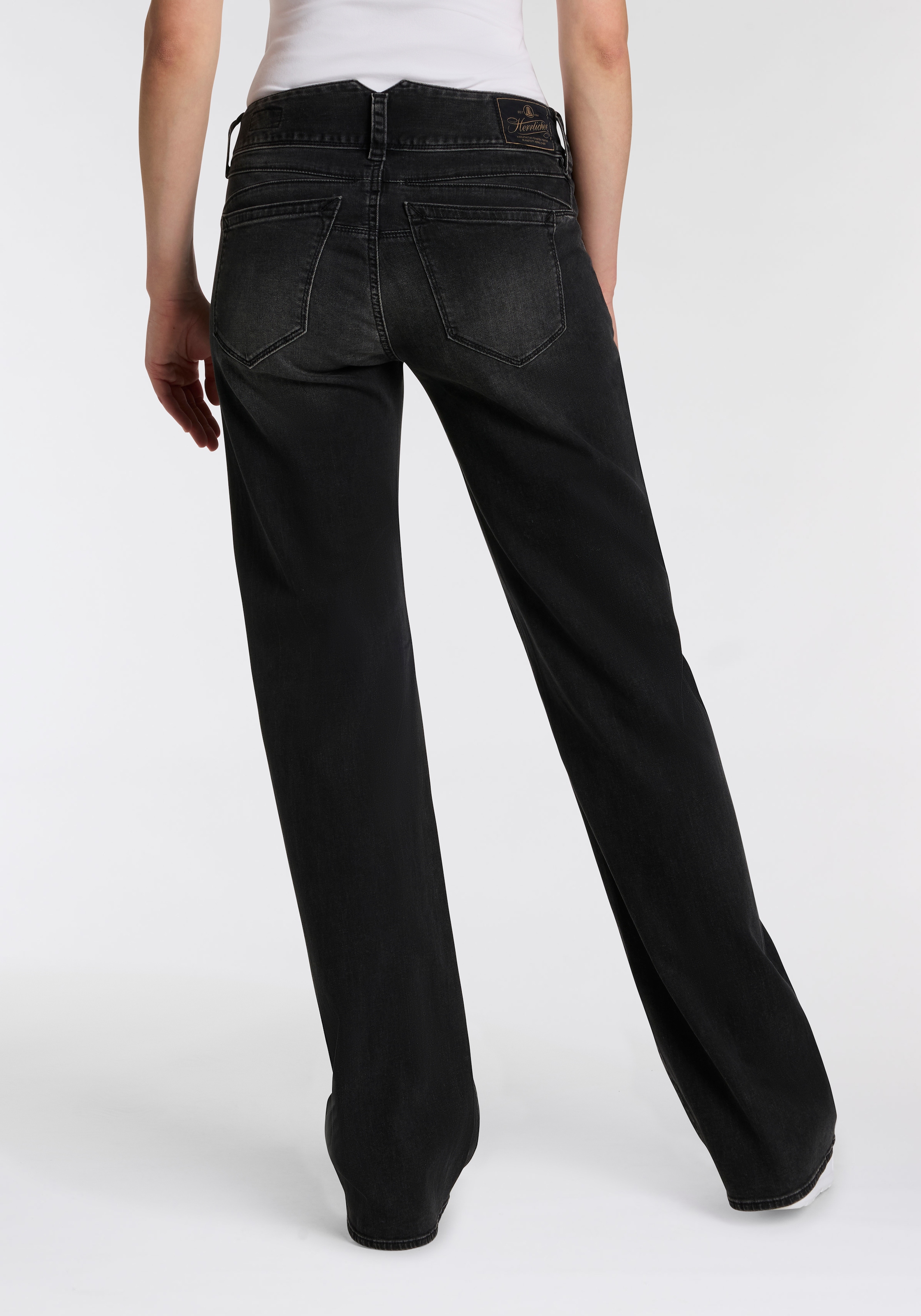 Herrlicher Straight-Jeans »Prime New Recycled Denim Black Light«, mit hohem Bund