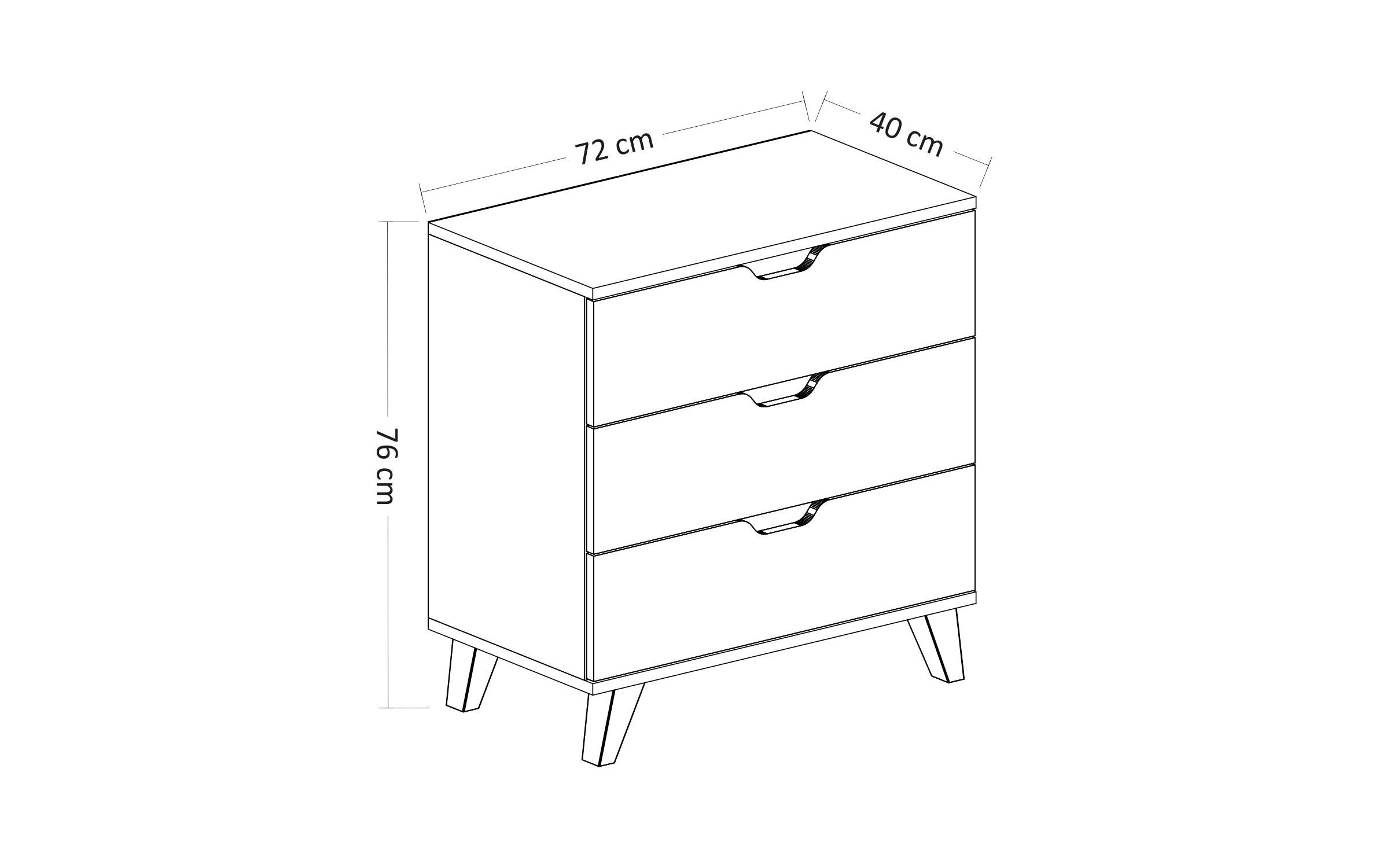 WOODY FASHION Commode »Valencia 72 cm x 76 cm«