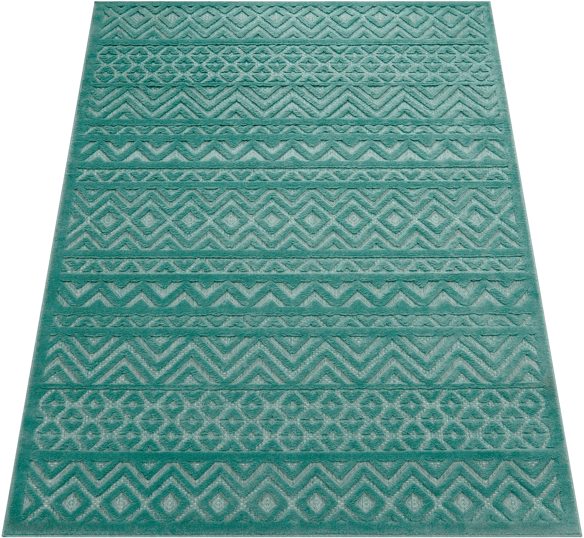 geeignet Teppich Uni-Farben, Muster, kaufen Paco Scandi, rechteckig, Home 673«, Outdoor Effekt, »Livorno Hoch-Tief Rauten