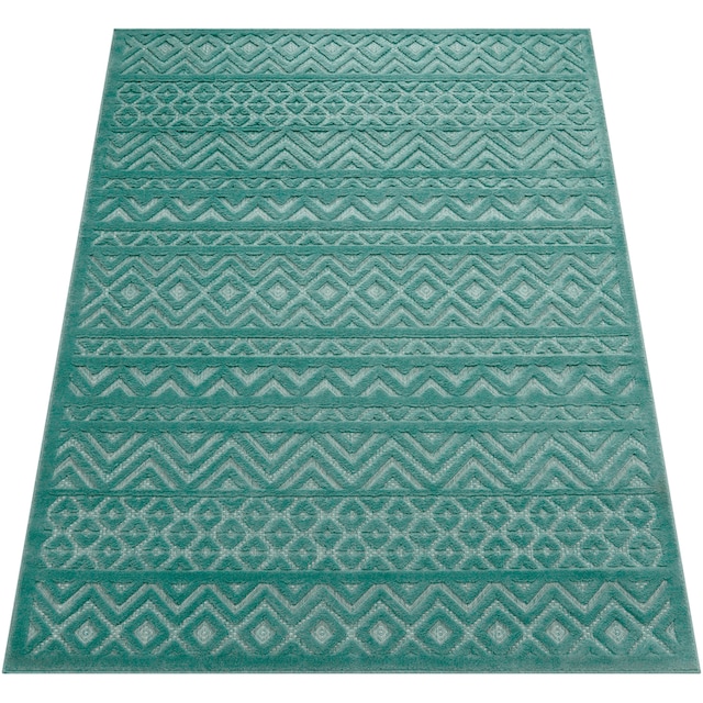 673«, Scandi, Rauten Home Outdoor kaufen Teppich »Livorno rechteckig, Hoch-Tief Muster, Paco Effekt, Uni-Farben, geeignet