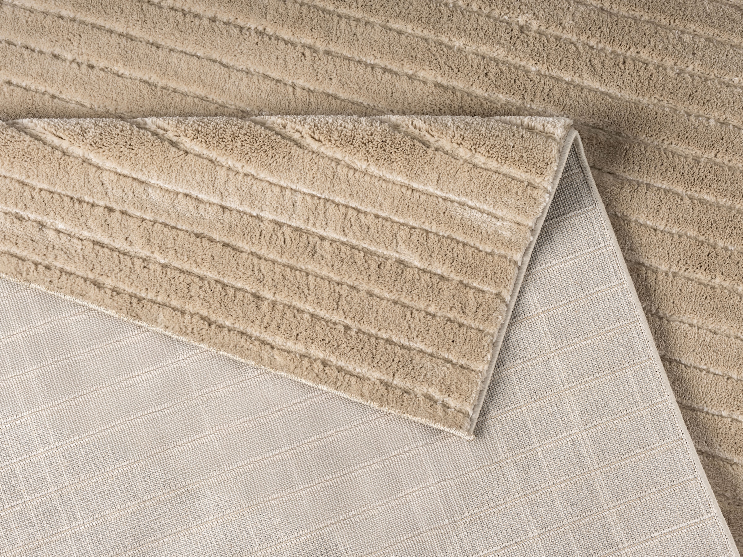 LeGer Home by Lena Gercke Teppich »Selma«, rechteckig, 19 mm Höhe, Hoch-Tief-Struktur, Streifen Design, Wohnzimmer, Schlafzimmer