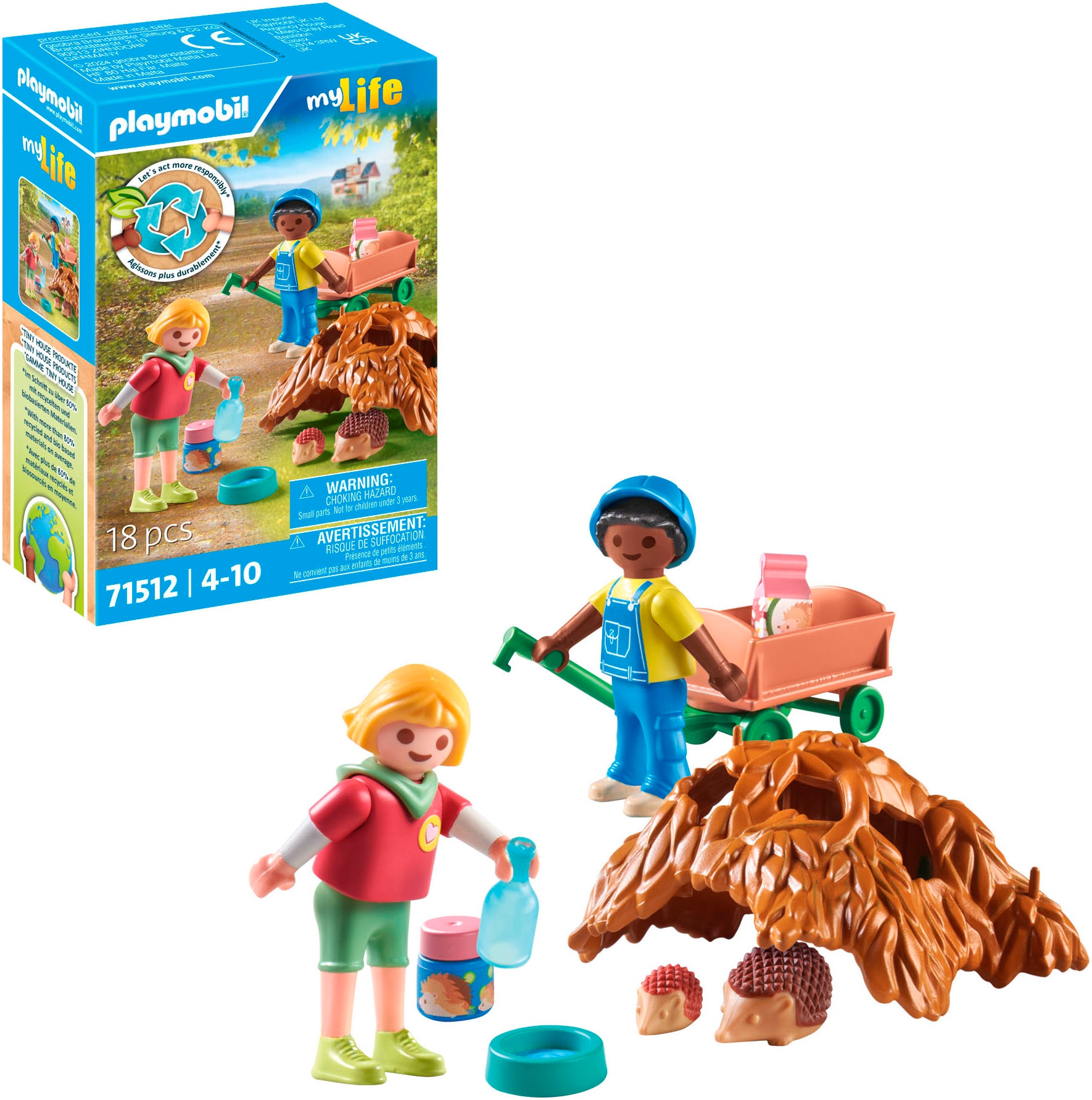 Playmobil® Jeu de construction »Pflege der Igelfamilie (71512), My Life« Made in Europe