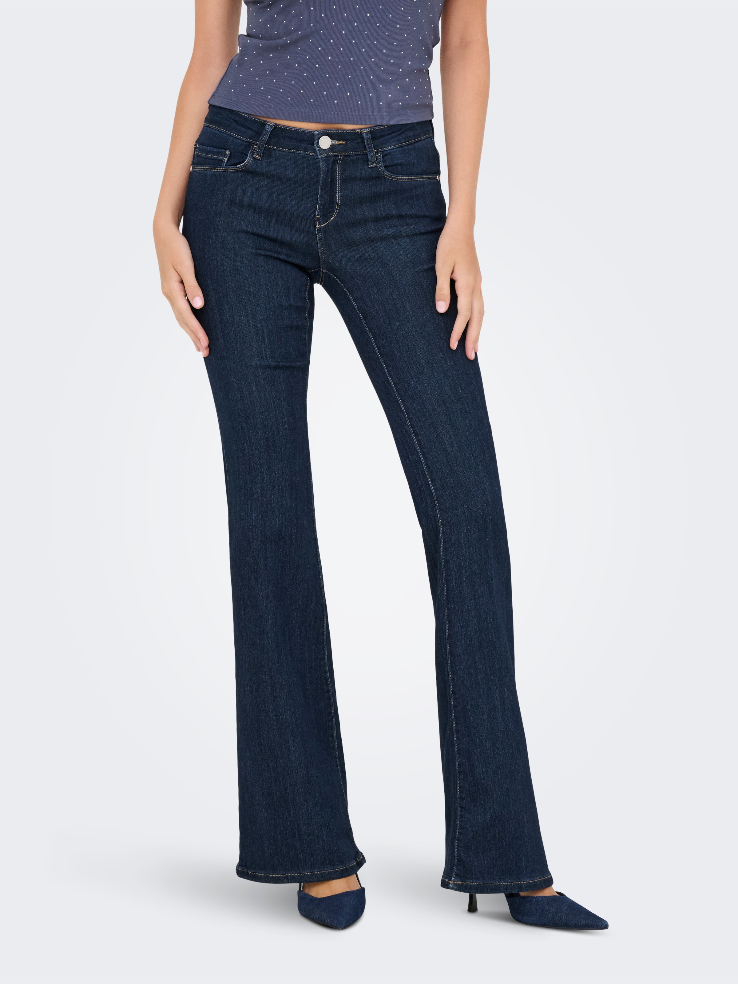 ONLY Jeans bootcut »ONLHELLA LOW RETRO FLARED DNM« Mélange viscose, coupe bootcut,