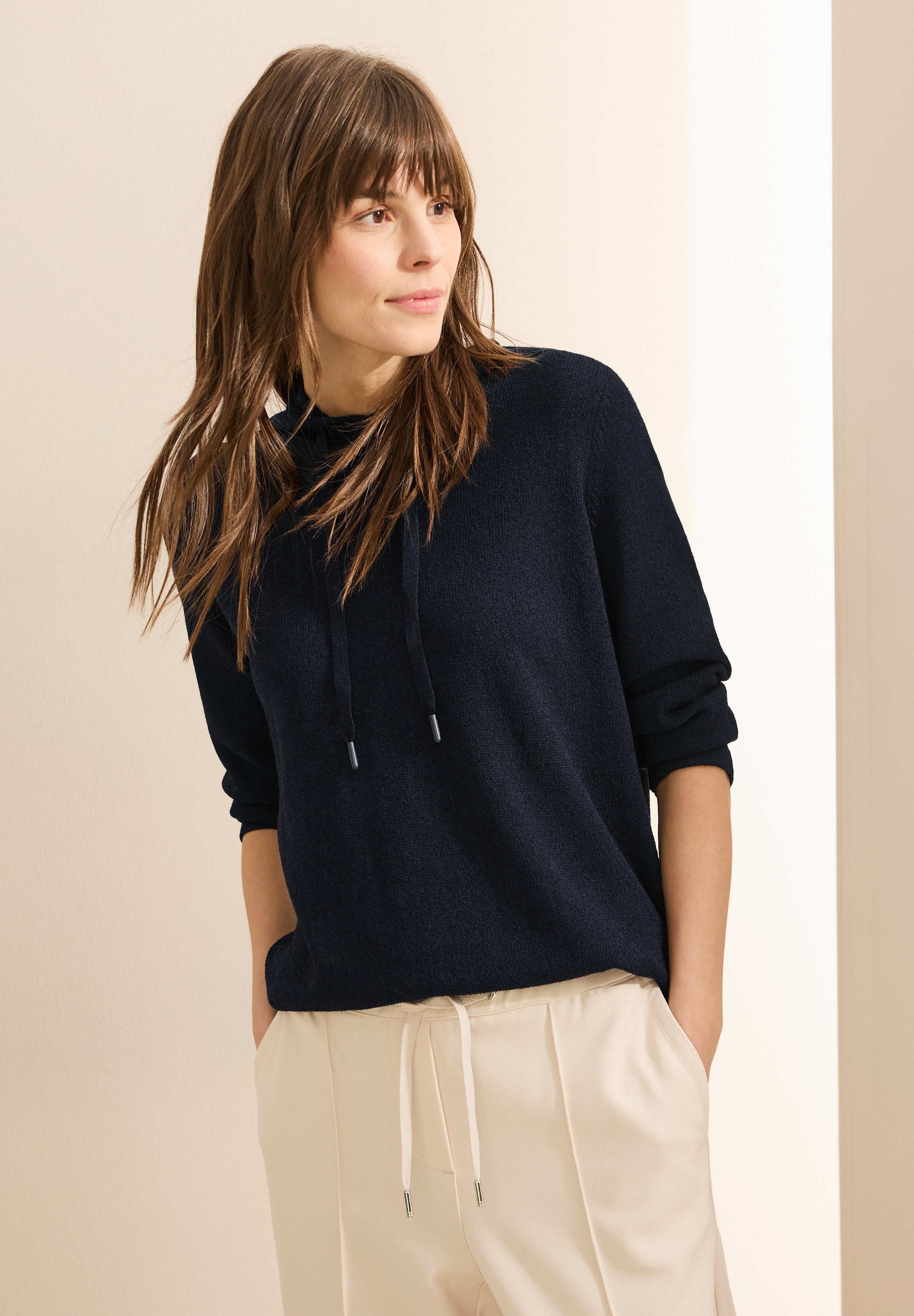 Cecil Strickpullover, mit Kapuze und Tunnelzug