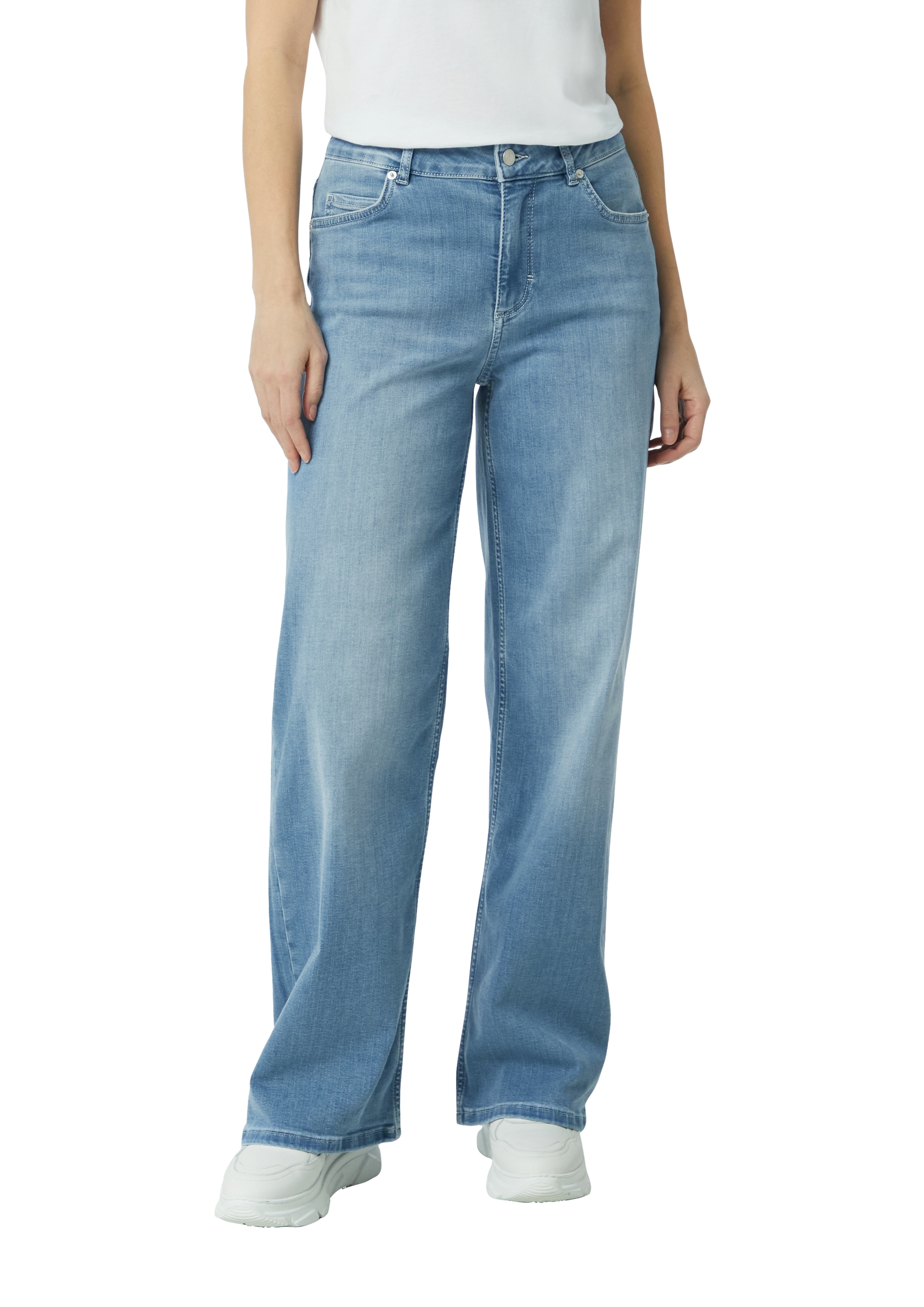 Image of comma casual identity Weite Jeans washed, relaxed fit, casual, Baumwollmix