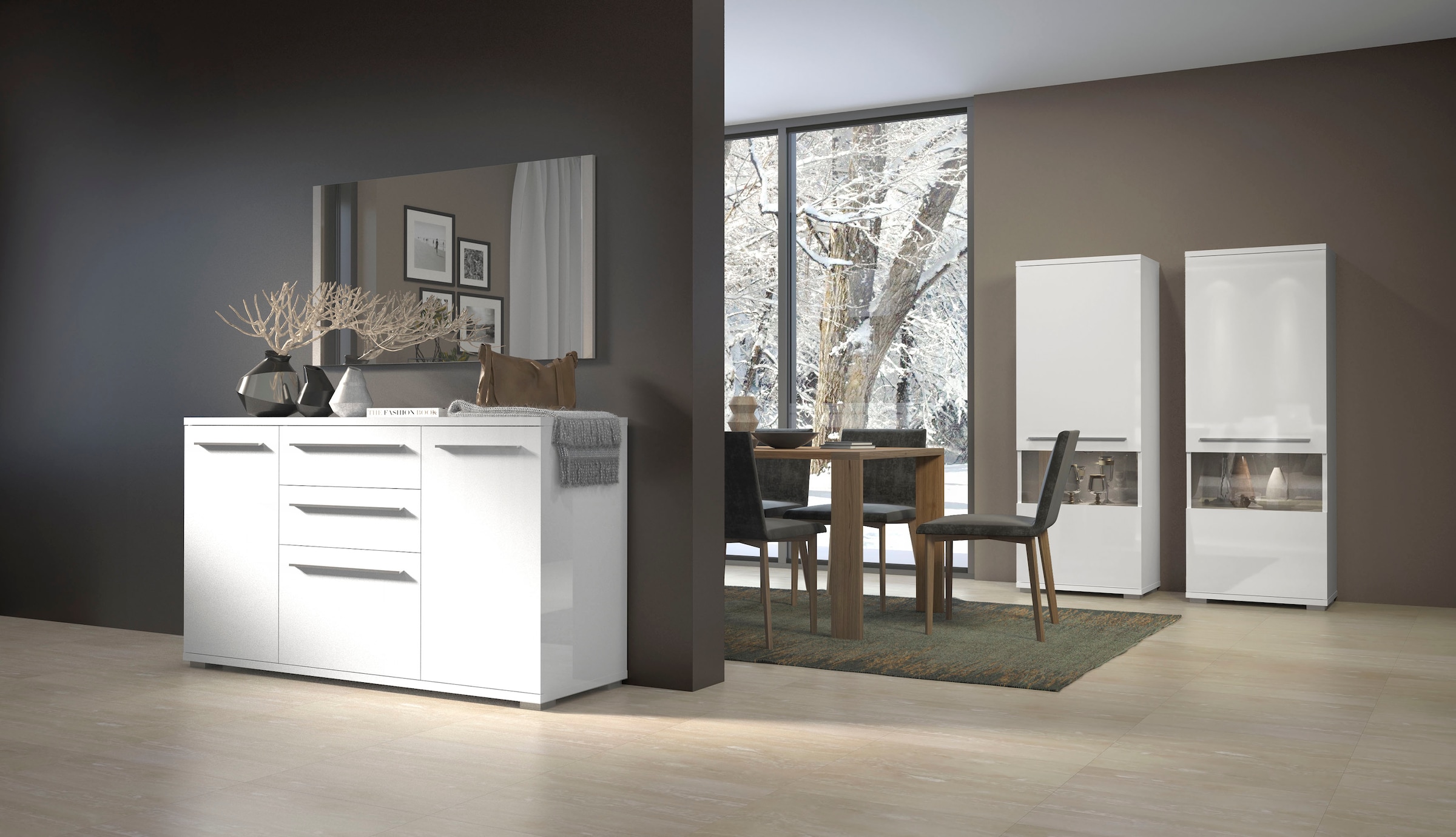 GOODproduct Vitrine »Piano« (H/B/T): 161,4/60/40,2cm,  UV lackiert, Soft-Close Funktion