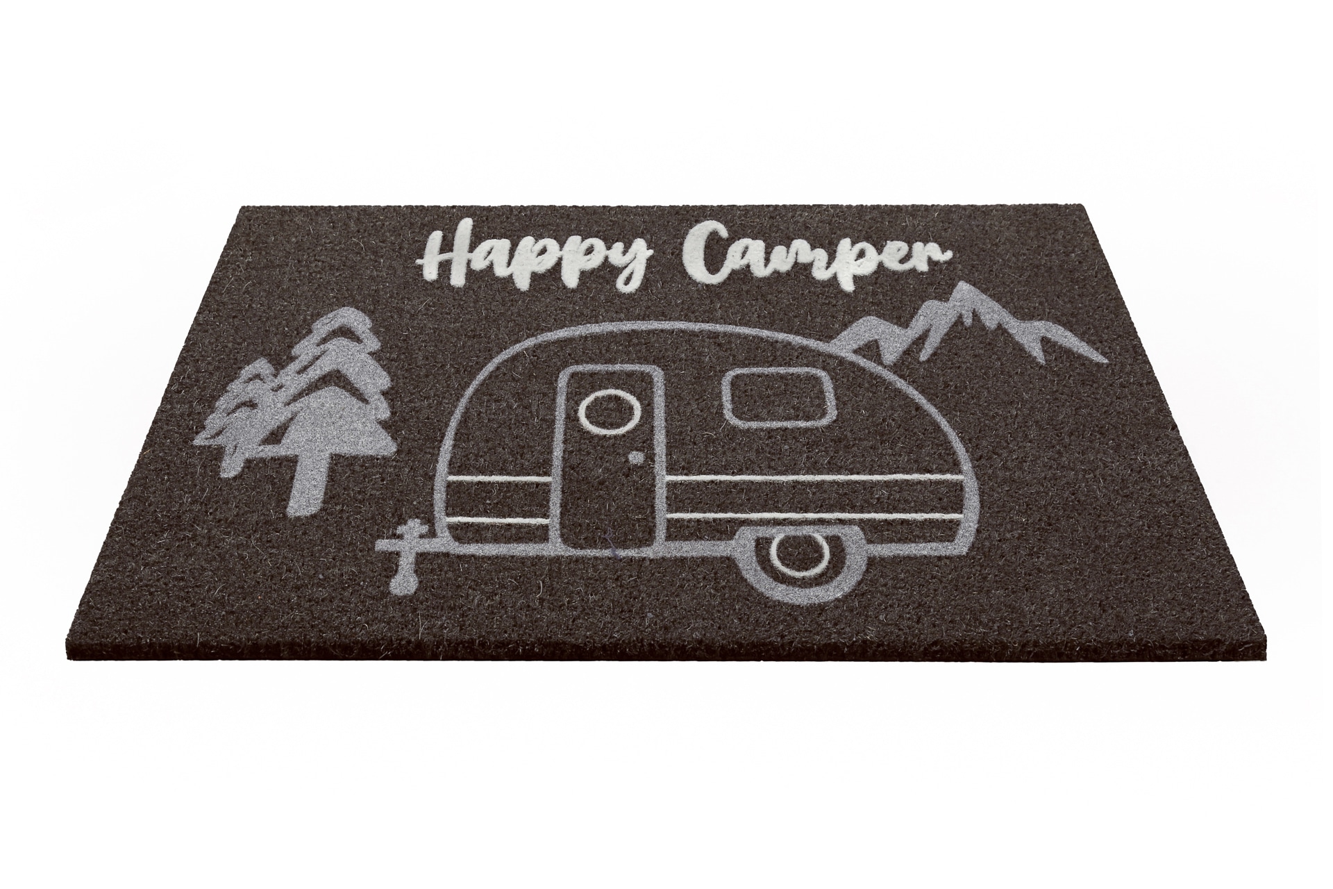 Wecon home Fussmatte »Happy Camper«, rechteckig, 18 mm Höhe, rutschfest, robust, innen, Aussenbereiche überdacht, schwer