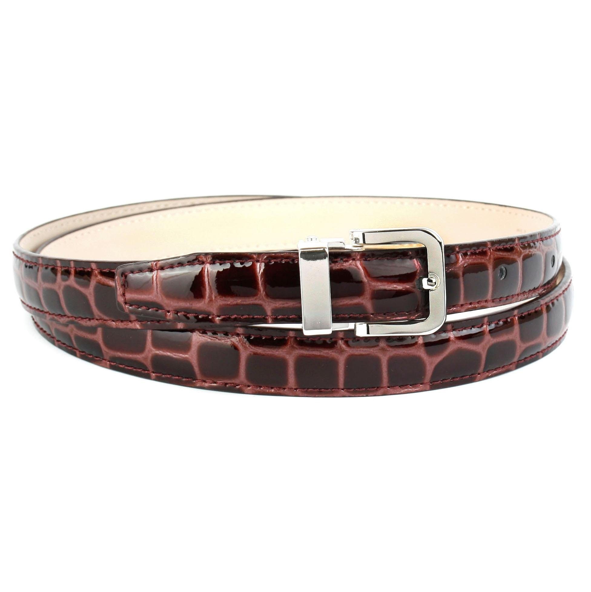 Image of Anthoni Crown Ledergürtel, mit Krokomuster aus Lackleder in 2 cm Breite bei Ackermann Versand Schweiz