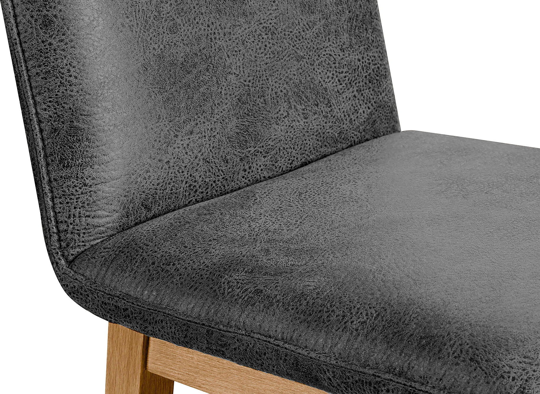 Home affaire Esszimmerstuhl »Beluna Polsterstuhl Esszimmer Bestseller«, (Set), 2 St., Luxus-Microfaser in Lederoptik, Gestell und Beine aus massiver Eiche modernes Landhaus