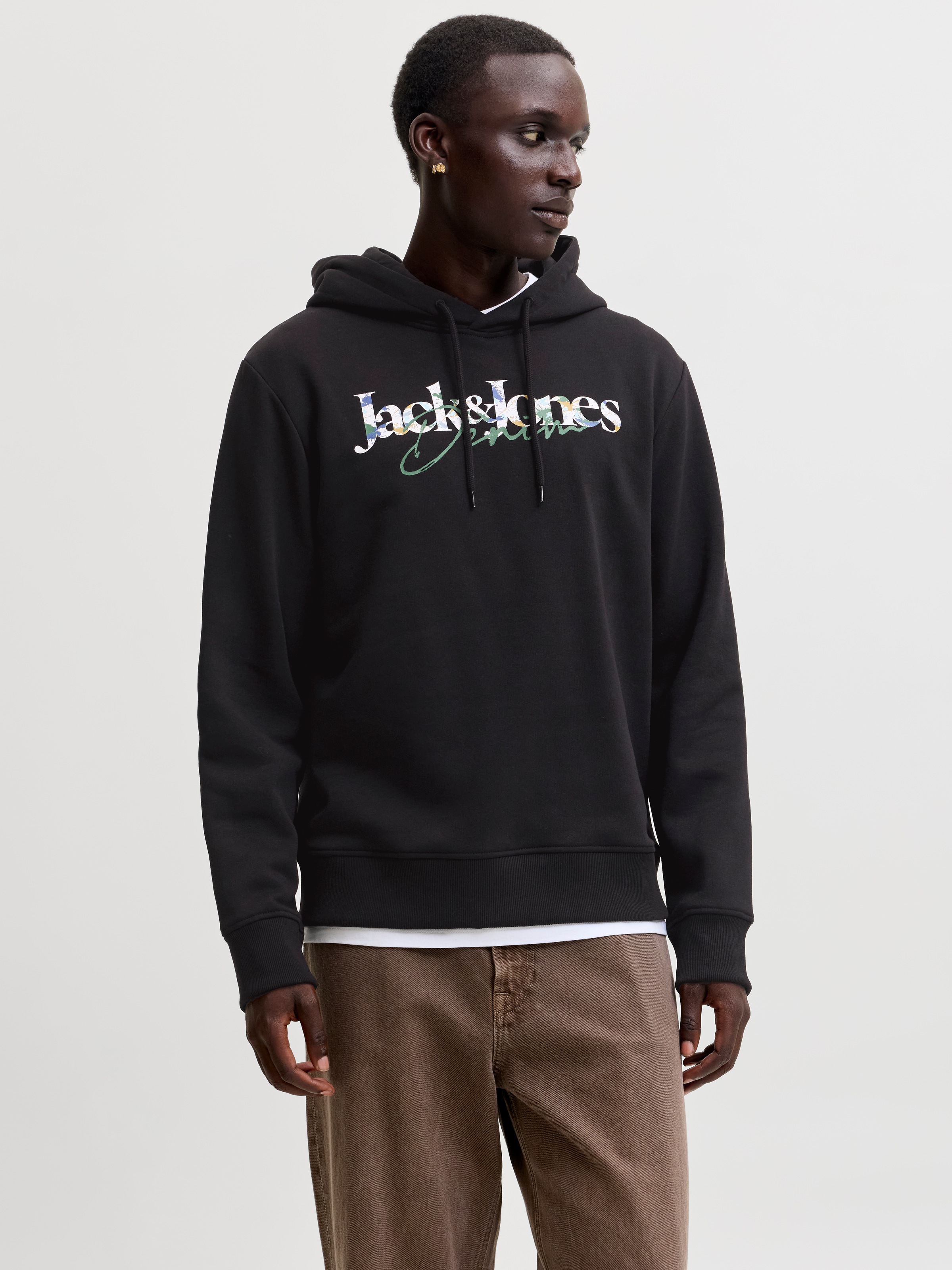 Image of Jack & Jones Kapuzensweatshirt "JJTOM SWEAT HOOD", Baumwollmischung, normal geschnitten