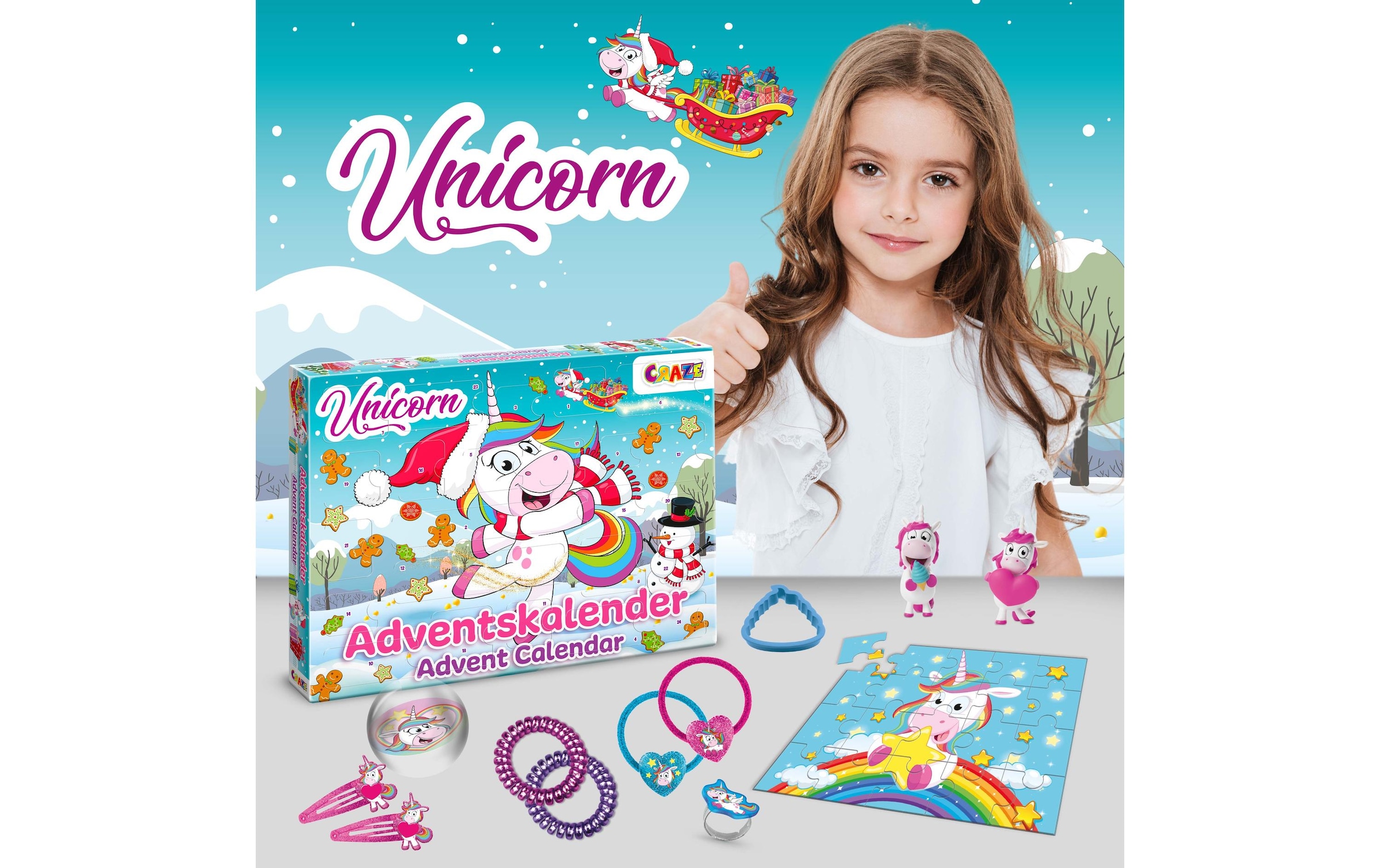 CRAZE Adventskalender »Unicorn 2024«, ab 3 Jahren