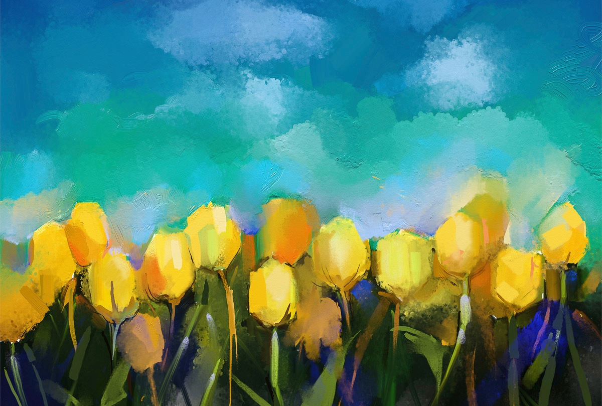 Image of Papermoon Fototapete »Blumen Gemälde«, Vliestapete, hochwertiger Digitaldruck, inklusive Kleister bei Ackermann Versand Schweiz