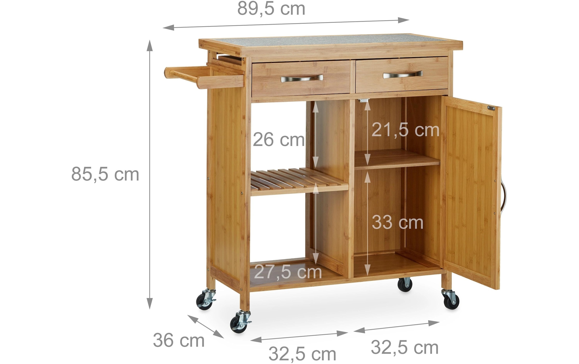 relaxdays Chariot de cuisine »85.5 x 89.5 x 36 cm«