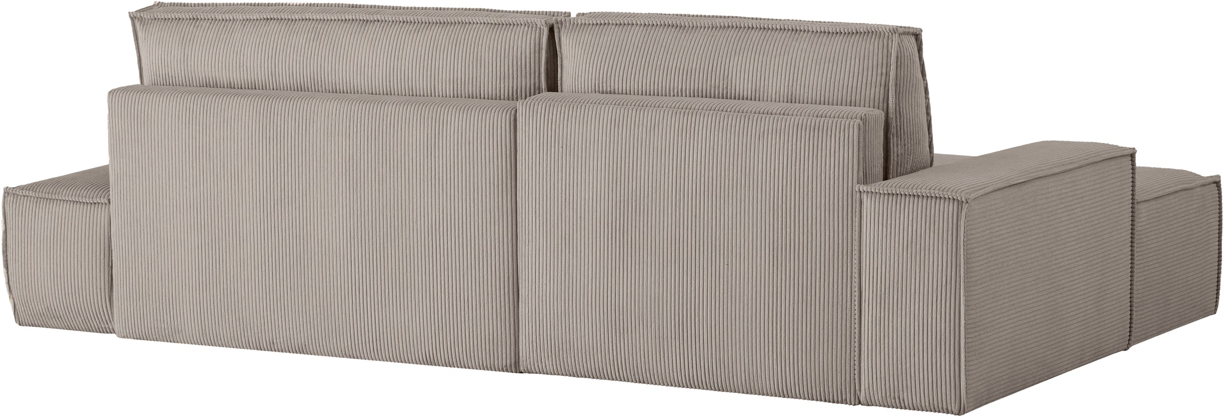 Home affaire Ecksofa »SHERWOOD, Schlafsofa in L-Form offen (275cm), Cord, Leinenoptik«, Schlaffunktion und Bettkasten, Kedernaht, hoher Sitz- & Liegekomfort