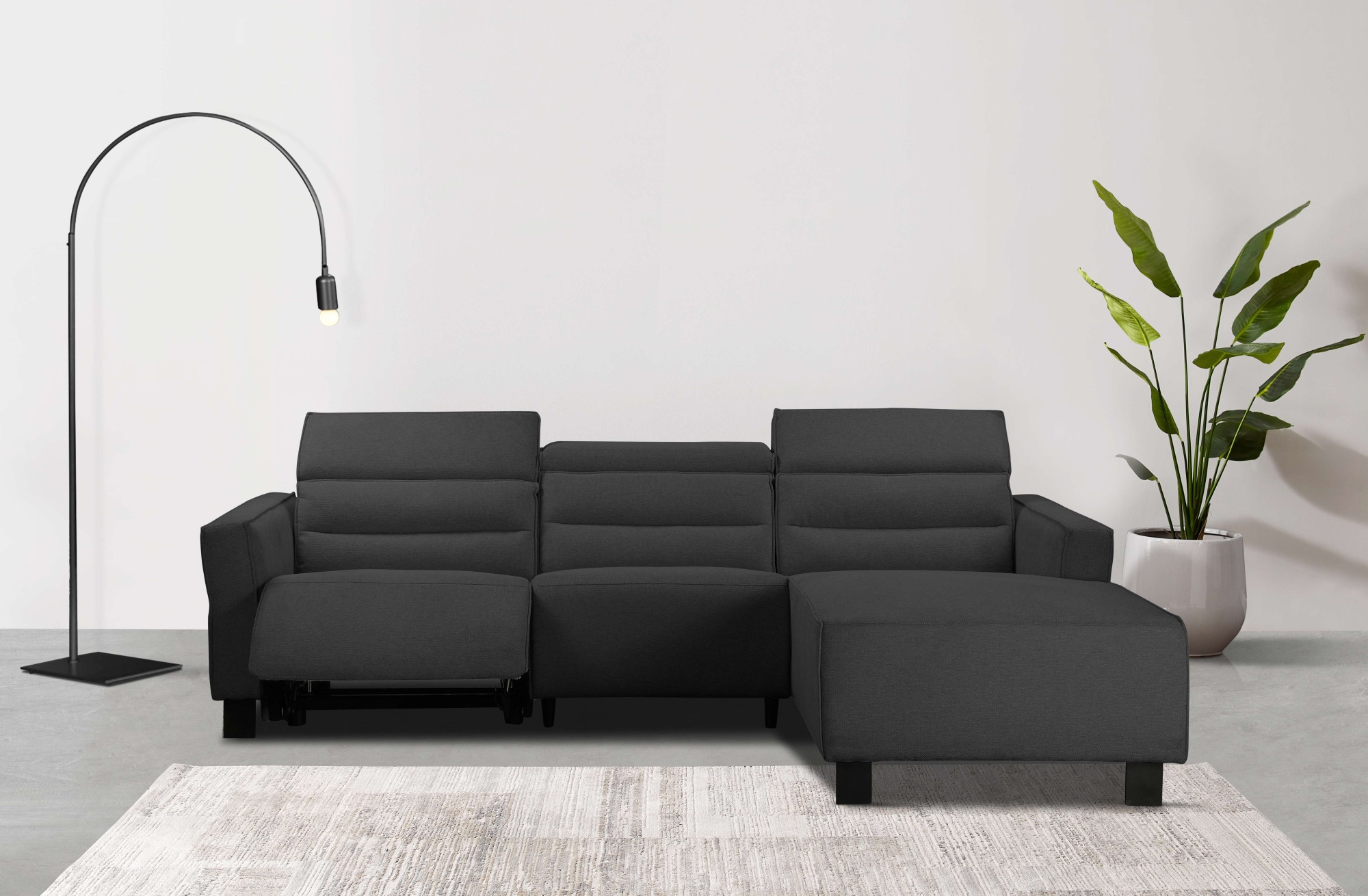 Image of Home affaire Ecksofa "Carpari, L-Form, 263 cm, manuelle o. elektrische Relaxfunktion," USB A/C und Kopfteilverstellung