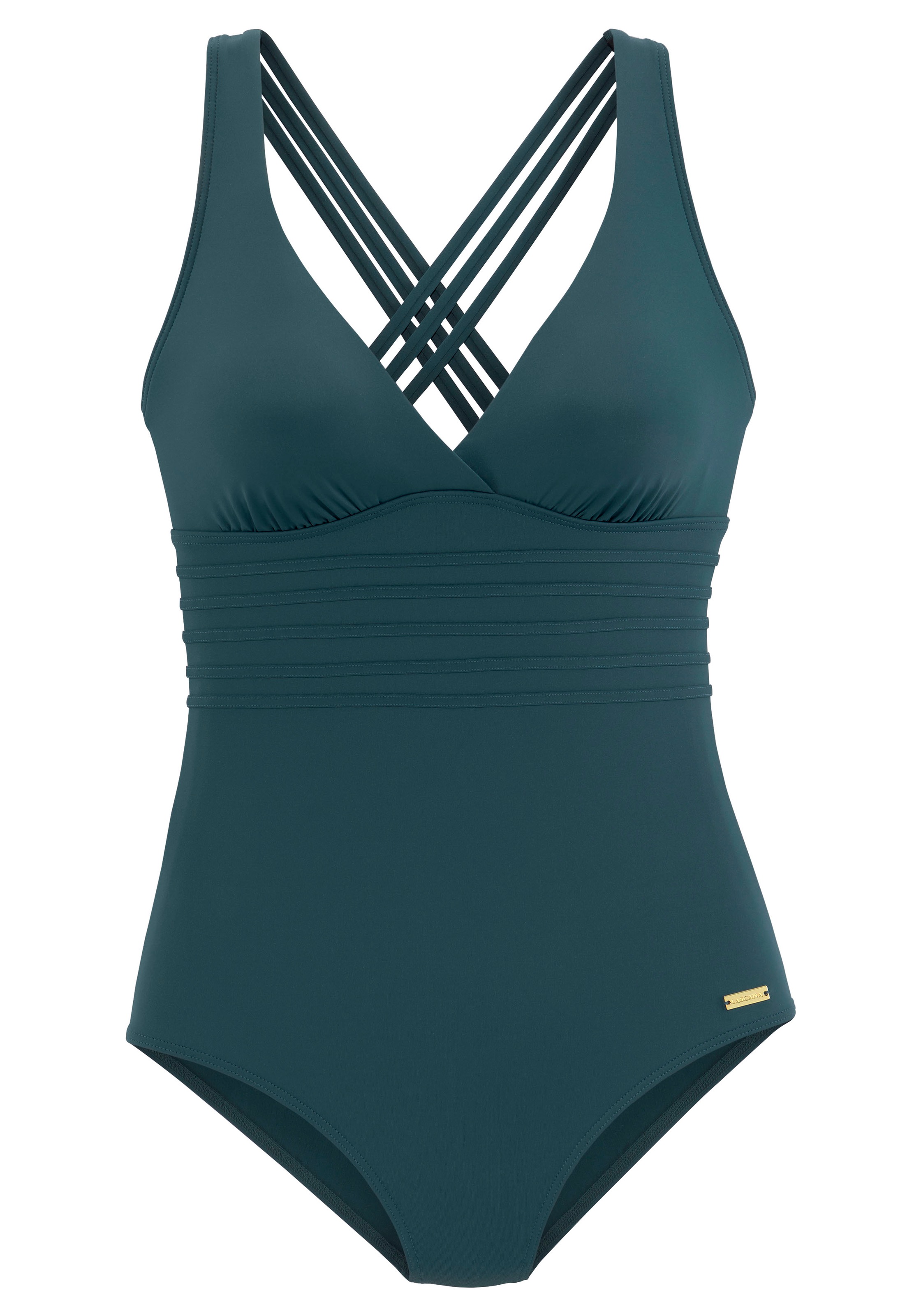 LASCANA Badeanzug "Rainbow Collection" mit gekreuzten Bändern im Rücken und Shaping-Effekt