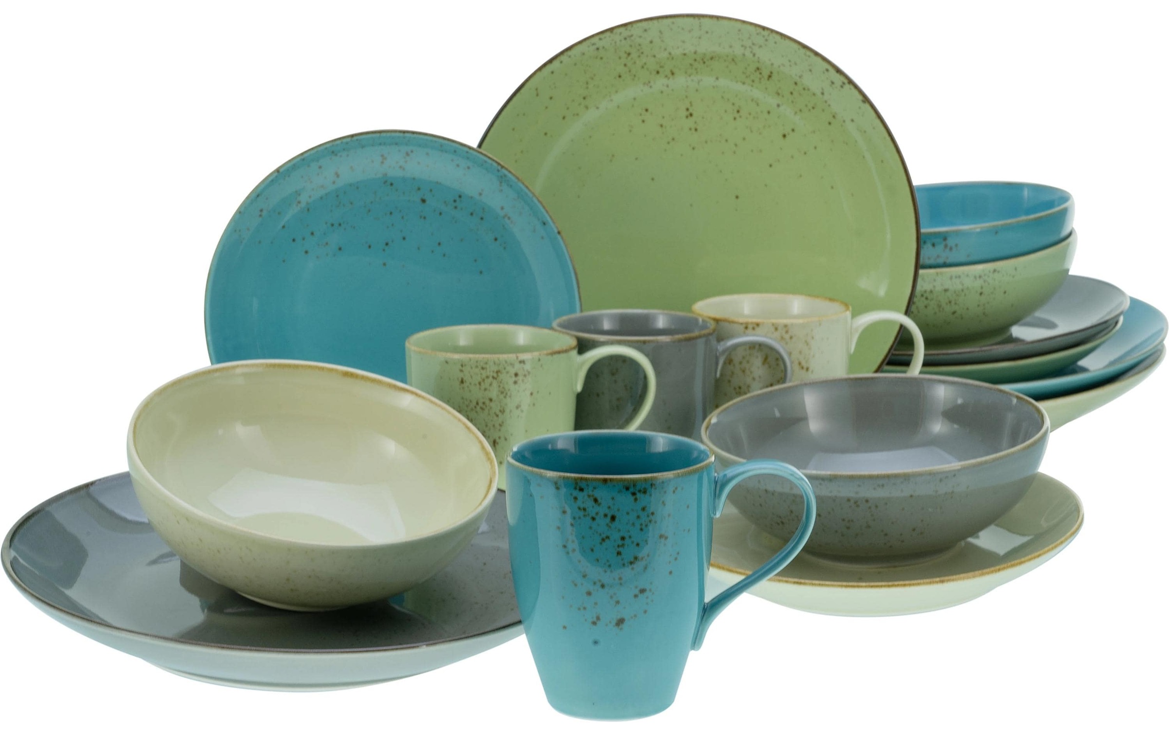 Image of CreaTable Kombiservice "Teller-Set Sand/Steingrau"