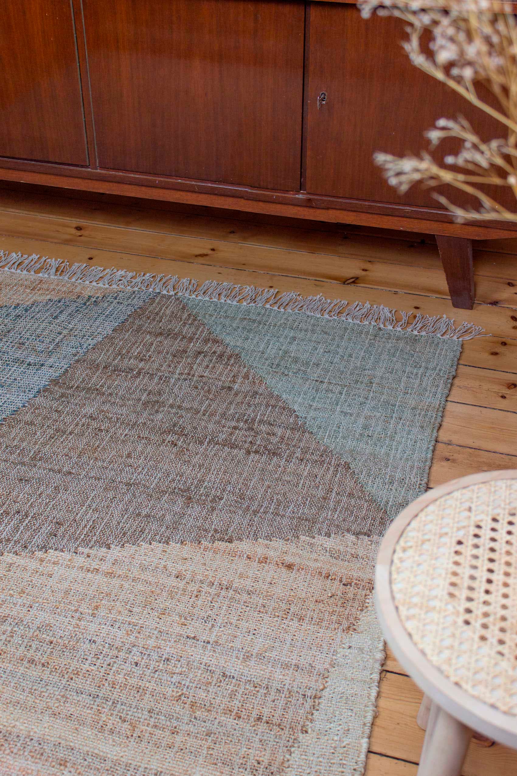 Naturfaser Fransen, Baumwolle, aus Teppich GL-82111«, Teppich mit Wohnzimmer »Vincent günstig Green Looop mit Jute kaufen rechteckig,