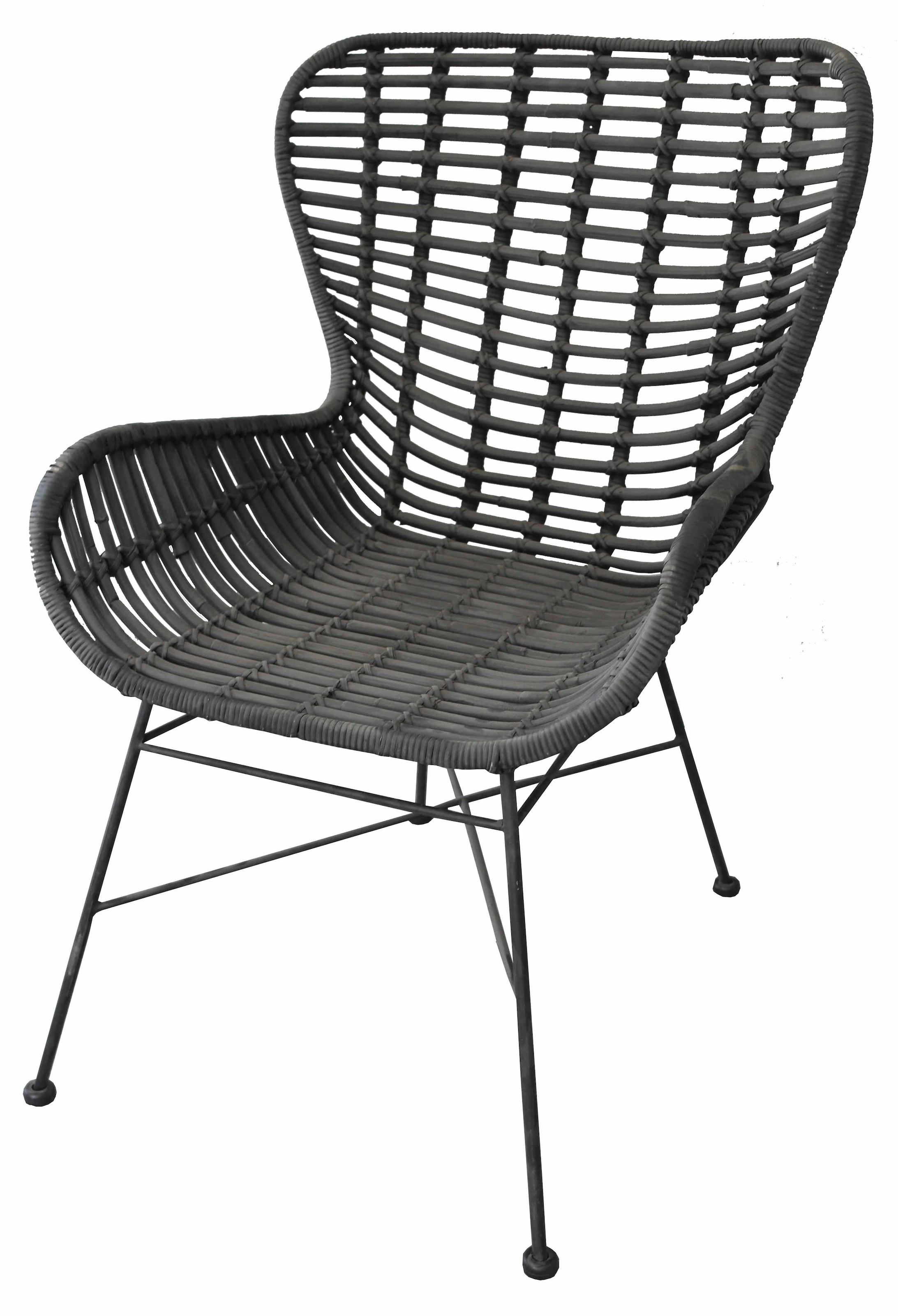 SIT Fauteuil »Rennes Rattan-Sessel mit Armlehnen & stabilem Metallgestell« Fauteuil en rotin fait main avec accoudoirs courbés