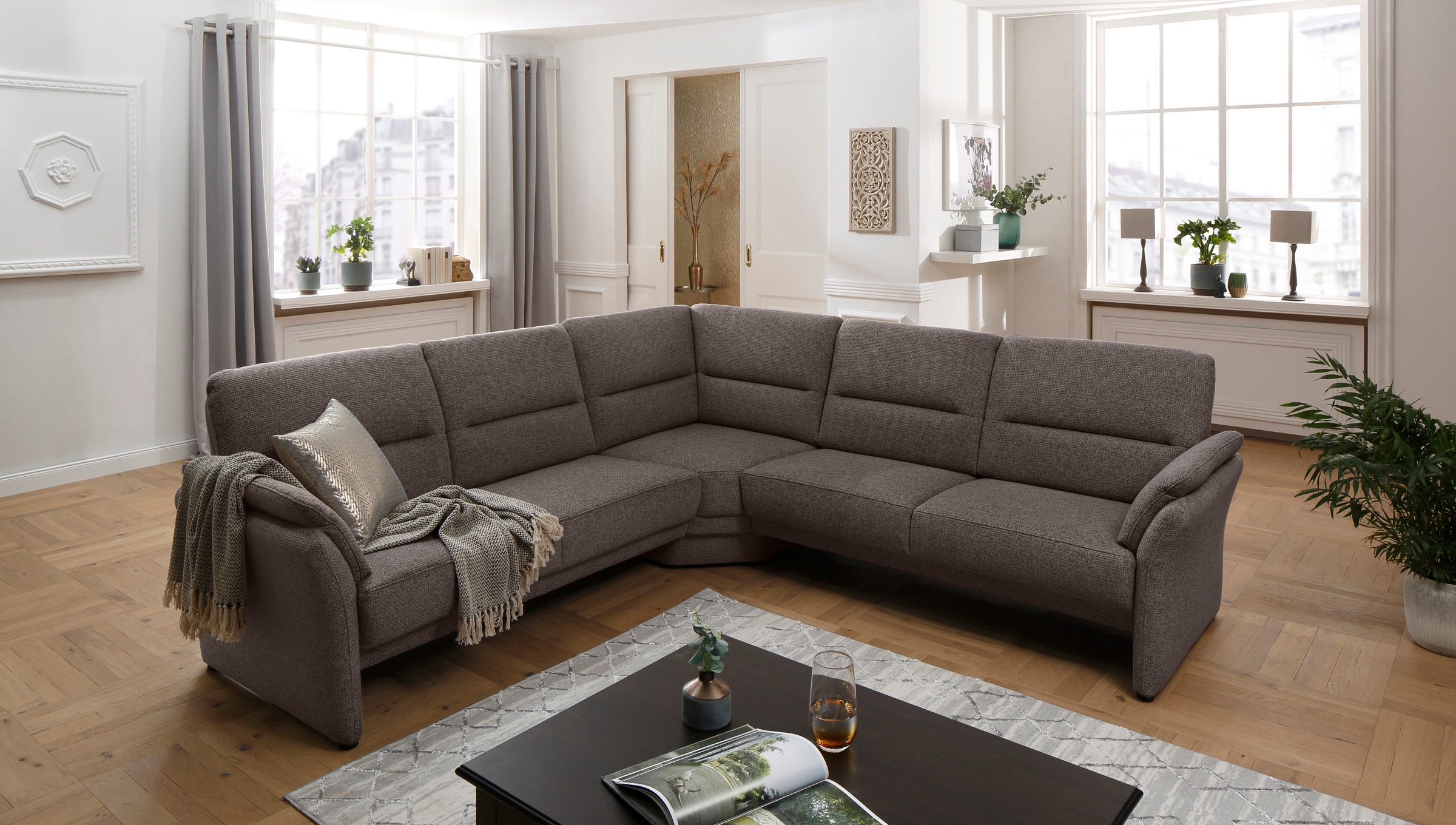 Image of Places of Style Ecksofa »Lavello«, Federkern-Polsterung, in 3 Bezugsqualitäten, gleichschenklig bei Ackermann Versand Schweiz