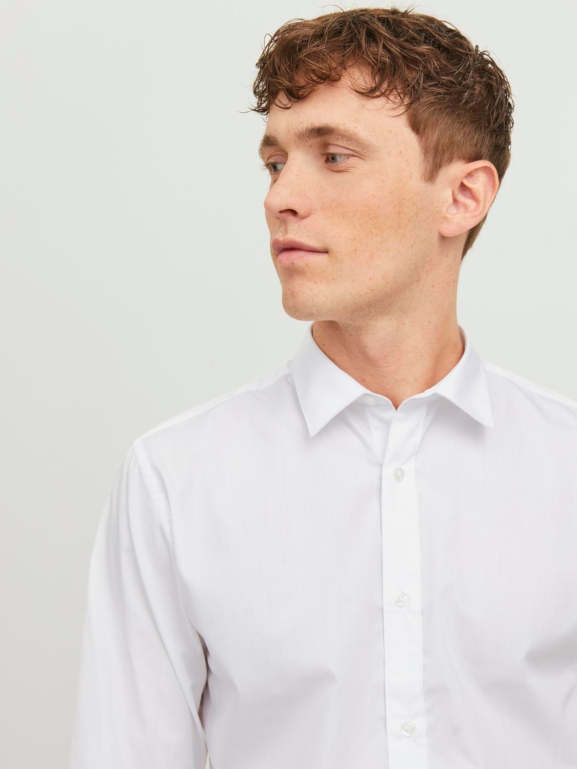 Jack & Jones Chemise à manches longues »JJJOE SHIRT LS PLAIN« Mélange de matières, coupe slim