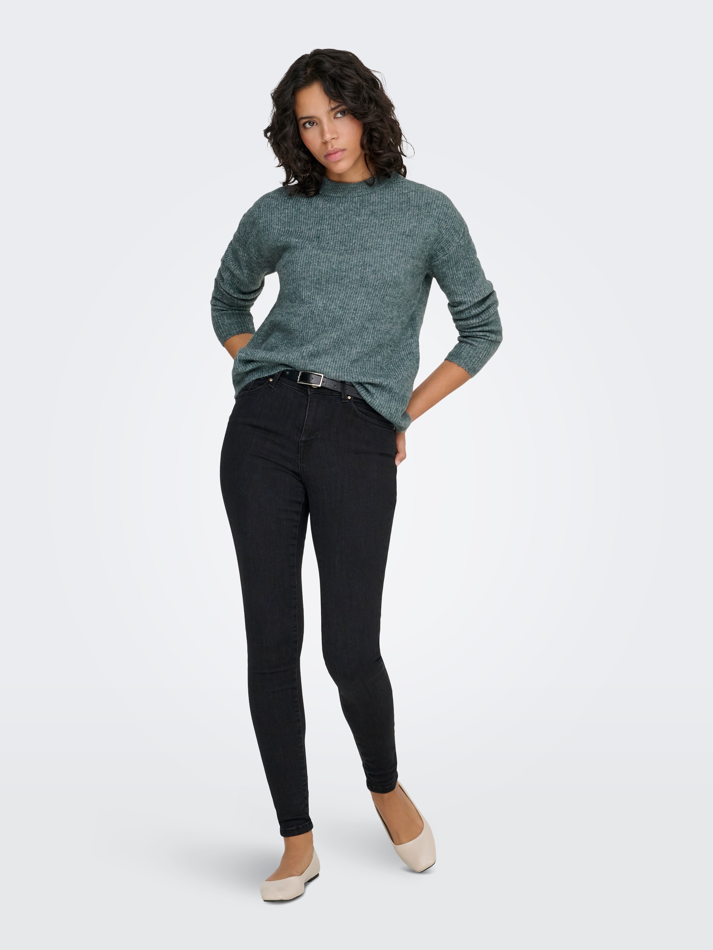 ONLY Pull en tricot »ONLCAMILLA O-NECK L/S PULLOVER KNT« Materialmix, regular fit