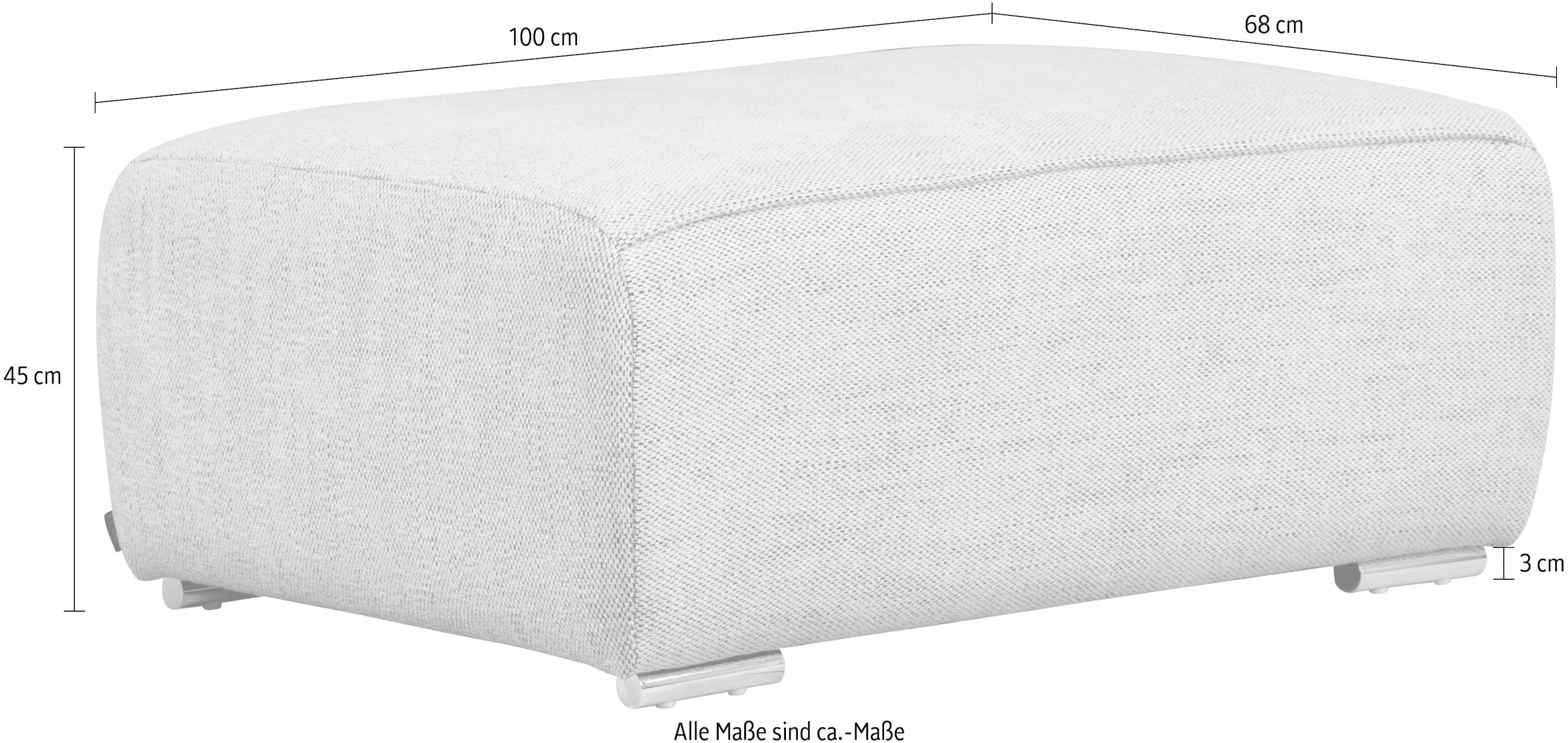 GOODproduct Hocker »BEATRICE mit Wellenfederung, Masse B/T/H: 100/68/45 cm« passend zur "Beatrice"-Serie, in hochwertiger Verarbeitung