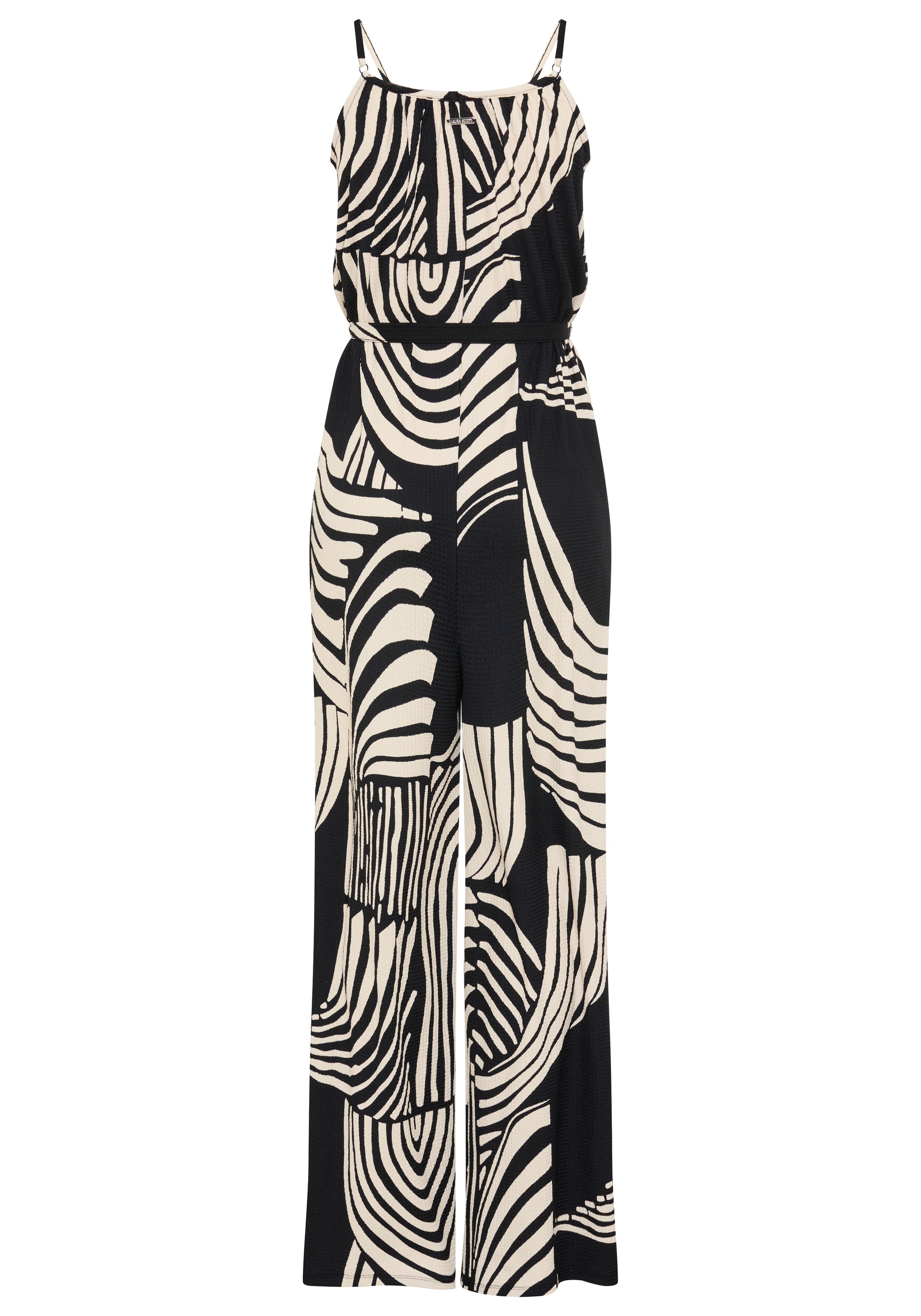 Laura Scott Jumpsuit moderner Look, ohne Ärmel, aus Polyester und Elasthan, in Grösse 34