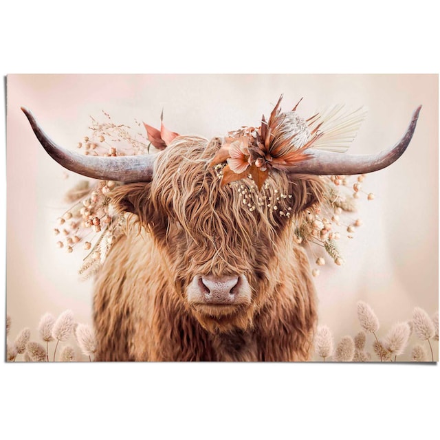 ♕ Reinders! Poster »Highlander in Blumen« versandkostenfrei auf