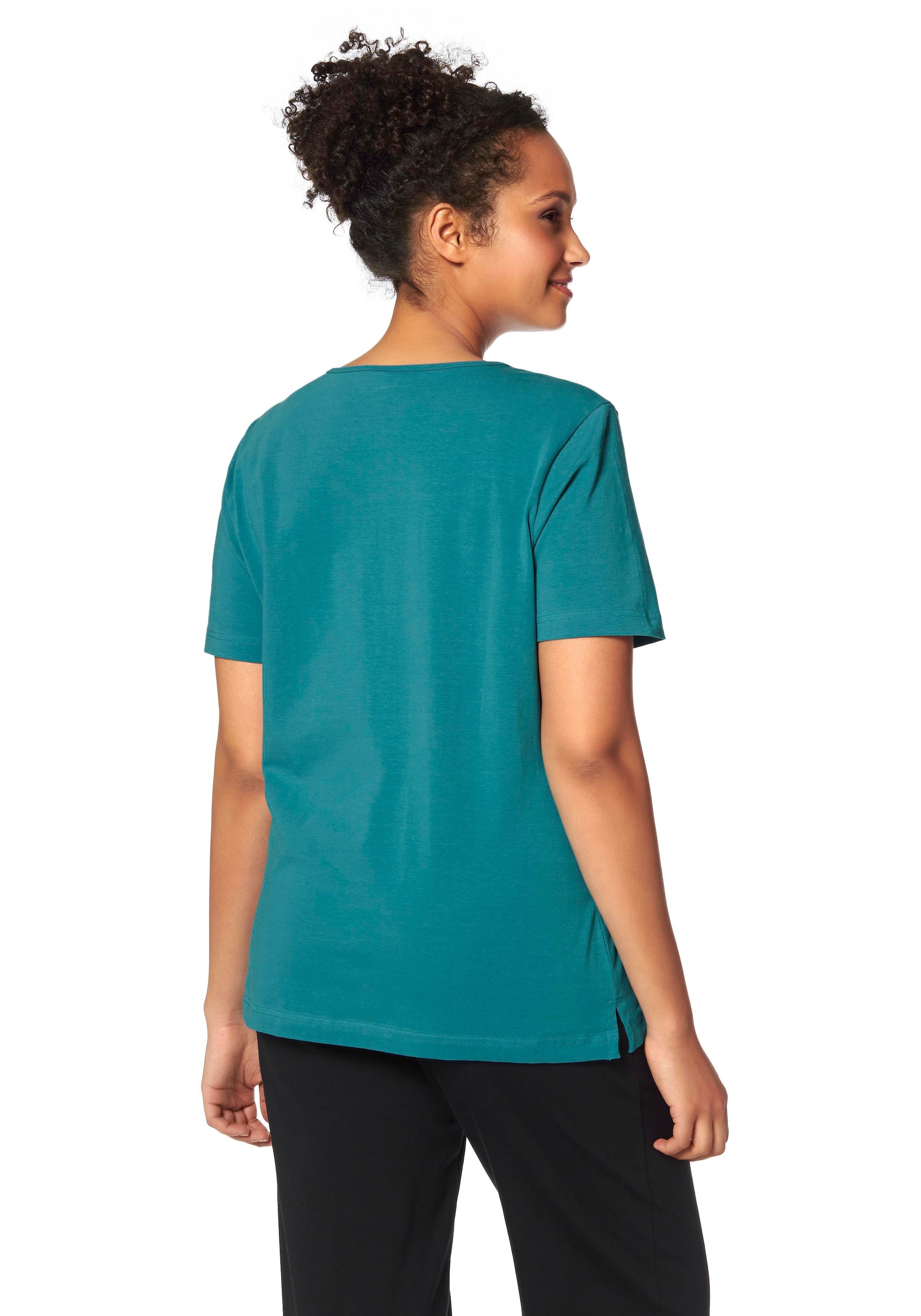 KangaROOS T-Shirt, Kurzarm, figurumspielend, unifarben, Rundhalsausschnitt, casual