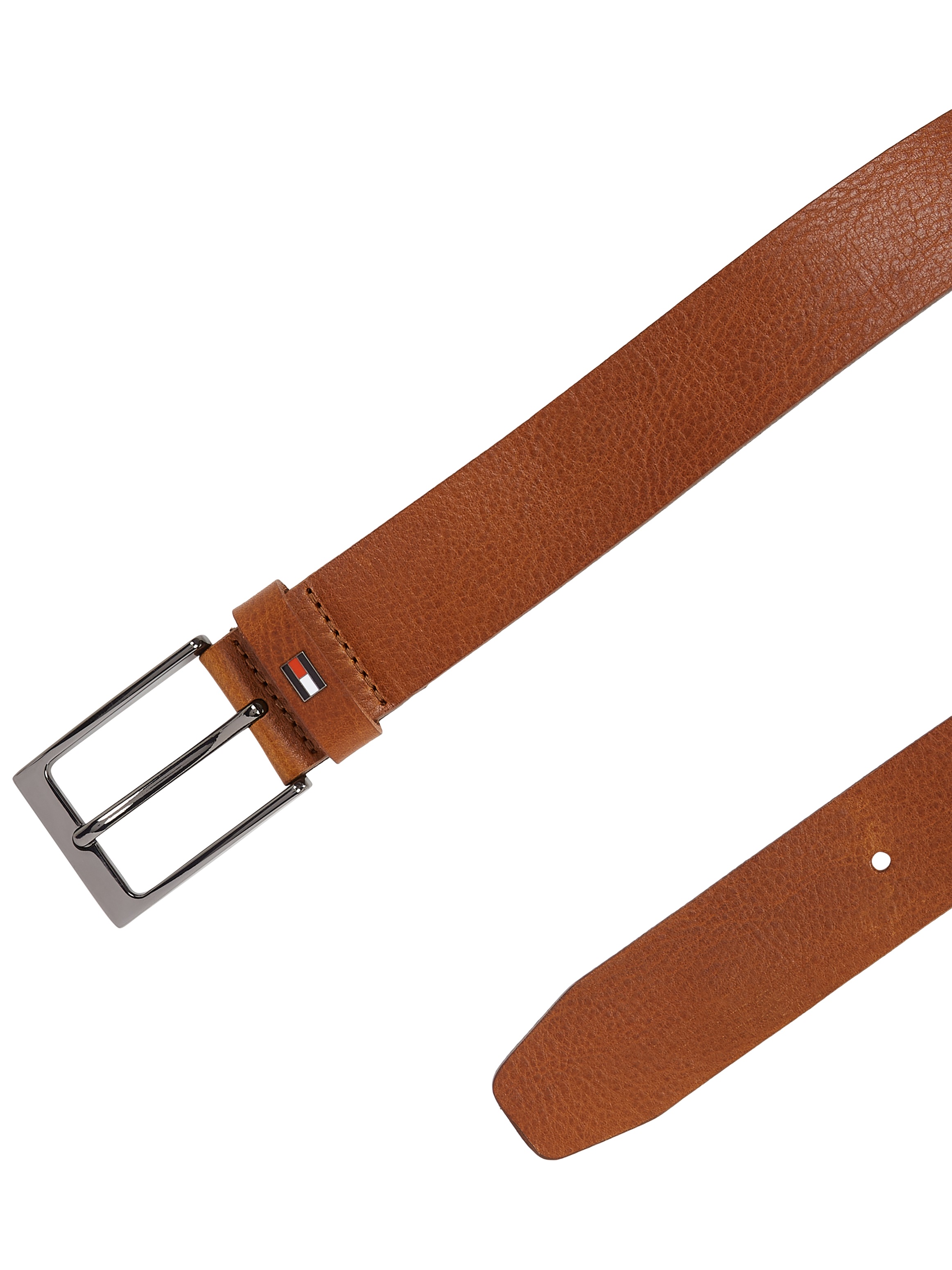 Tommy Hilfiger Ledergürtel »LAYTON 3.5«, Metallpatch, Einfachdornschliesse