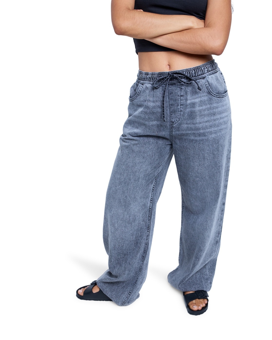 Image of Roxy Relax-fit-Jeans "Stunning View Mid Grey"