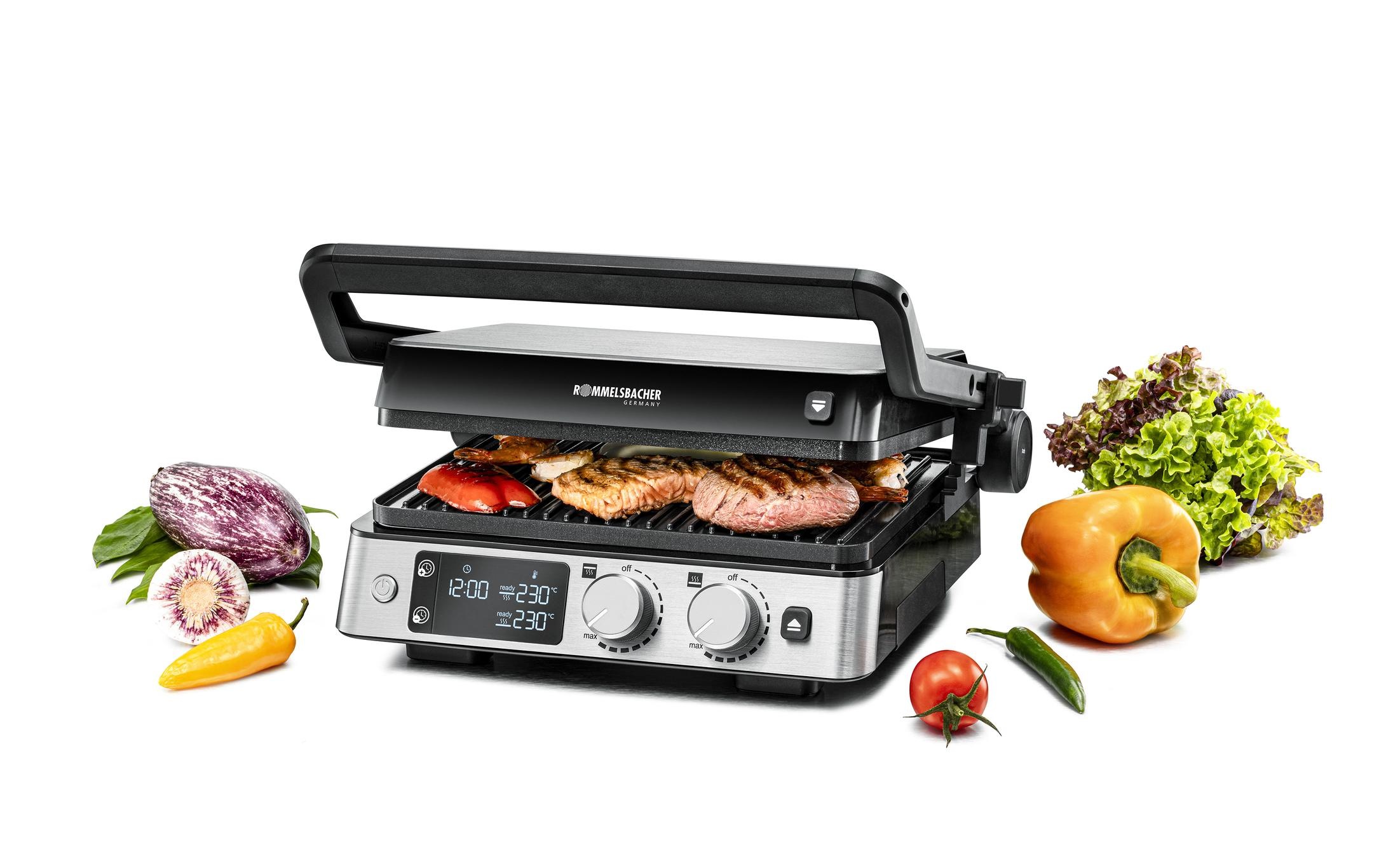 Image of Rommelsbacher Kontaktgrill "KG 2025 2000 W" 2000 W Leistungsstarker Grill mit 2000 W für optimalen Grillgenuss