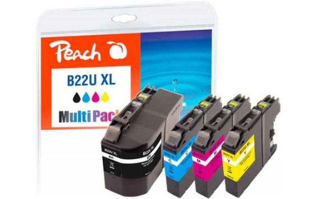 Peach Tintenpatrone »Brother LC-22UXL«, (4 St.)