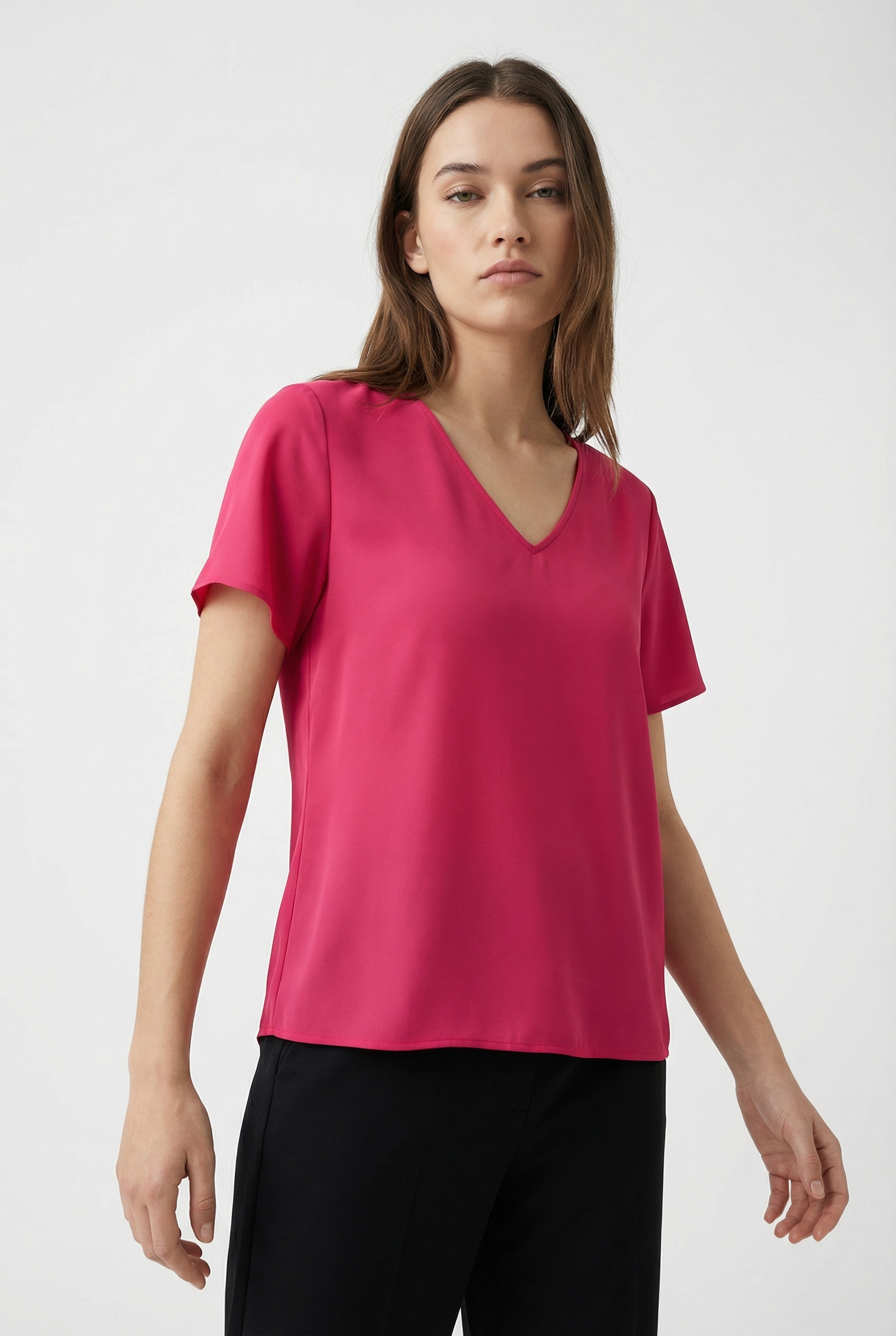 ONLY CARMAKOMA Shirtbluse »CARMETTA LIFE V-NECK SS TOP WVN NOOS«
