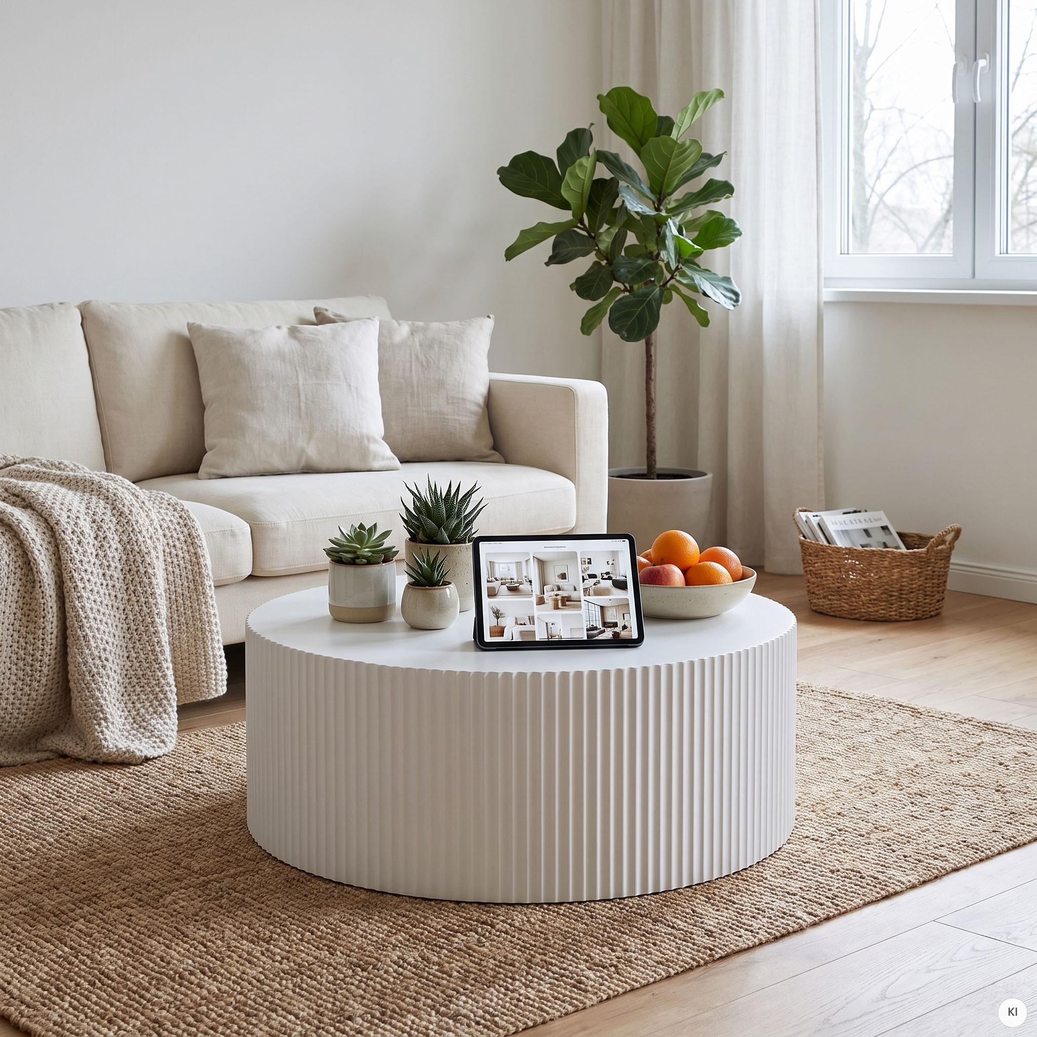 SalesFever Table basse »New Orleans Stilvoller Couchtisch« Ensemble, 1 cuis tlg. avec structure rainurée tout autour