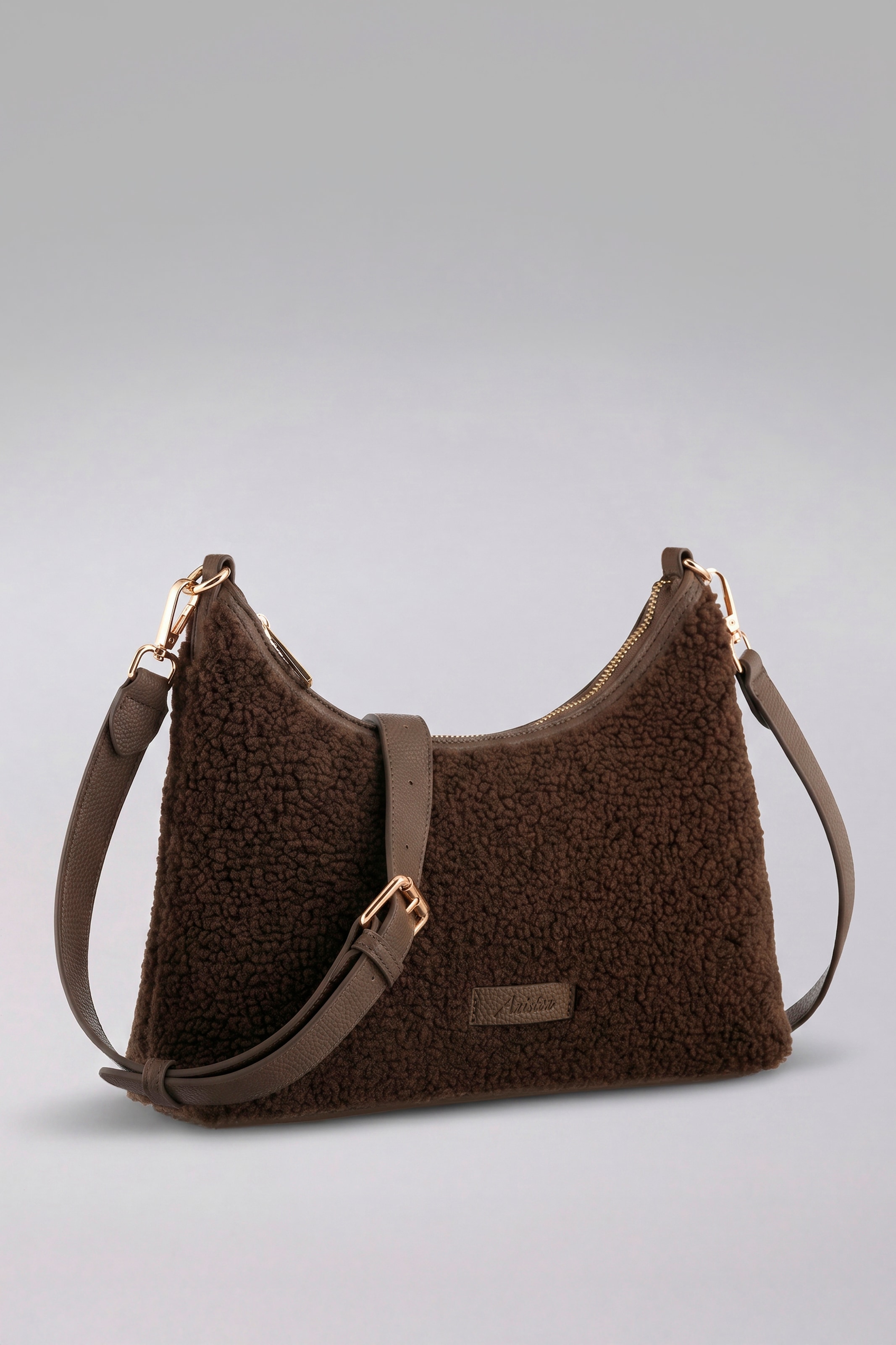 Image of Aniston ACCESSOIRES Umhängetasche Handtasche, Schultertasche in Teddy-Optik