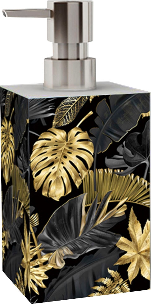 Sanilo Badaccessoire-Set »Goldfarbenen Leaves«, (Kombi-Set, 2 tlg.), modernes Design, kräftige farben, hochwertiges Material